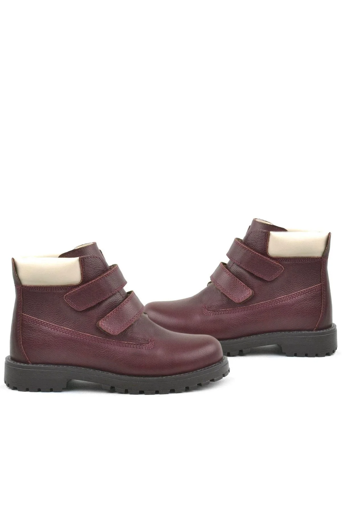 Rakerplus Neson Hakiki Deri Bordo Cırtlı Çocuk Bot