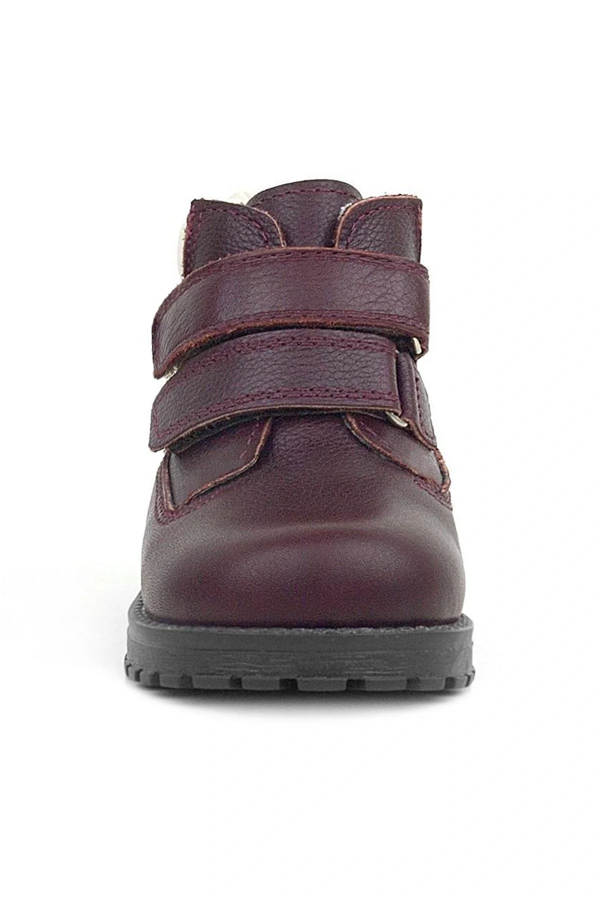 Rakerplus Neson Hakiki Deri Bordo Kürklü Cırtlı Bebek Bot