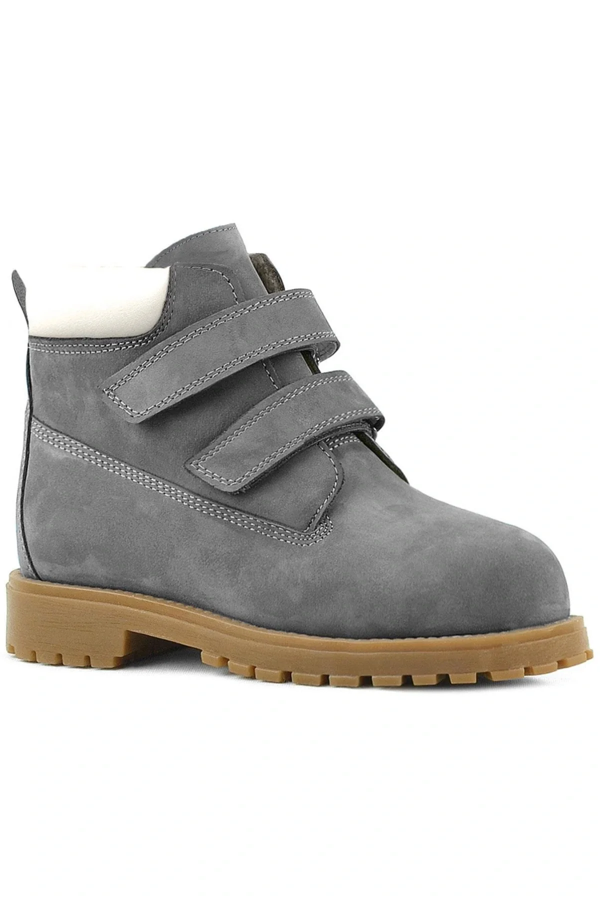 Rakerplus Neson Hakiki Deri Gri Cırtlı Çocuk Bot