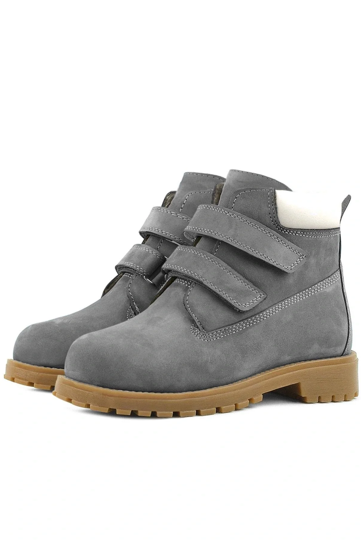 Rakerplus Neson Hakiki Deri Gri Cırtlı Çocuk Bot