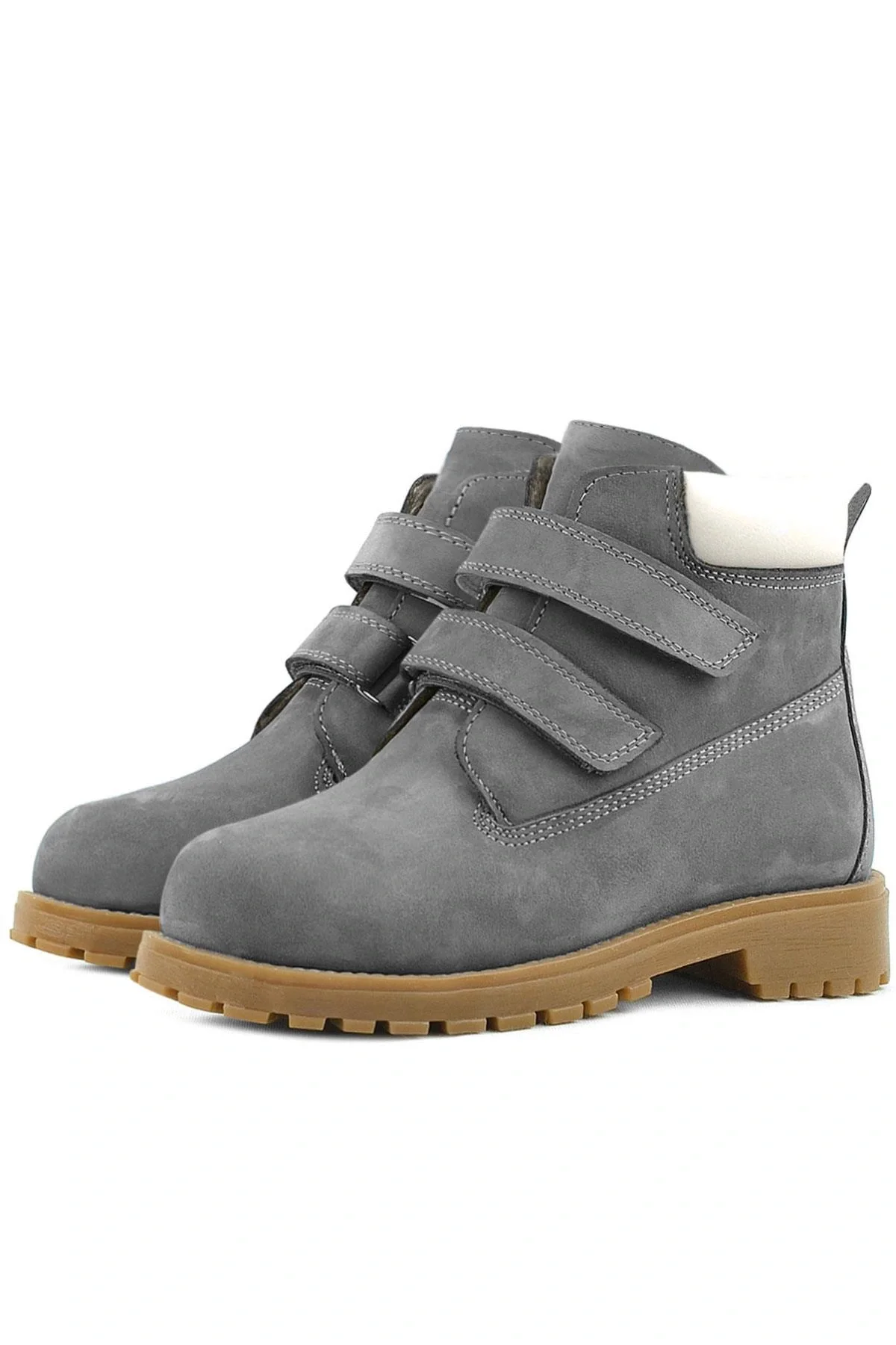 Rakerplus Neson Hakiki Deri Gri Cırtlı Çocuk Bot