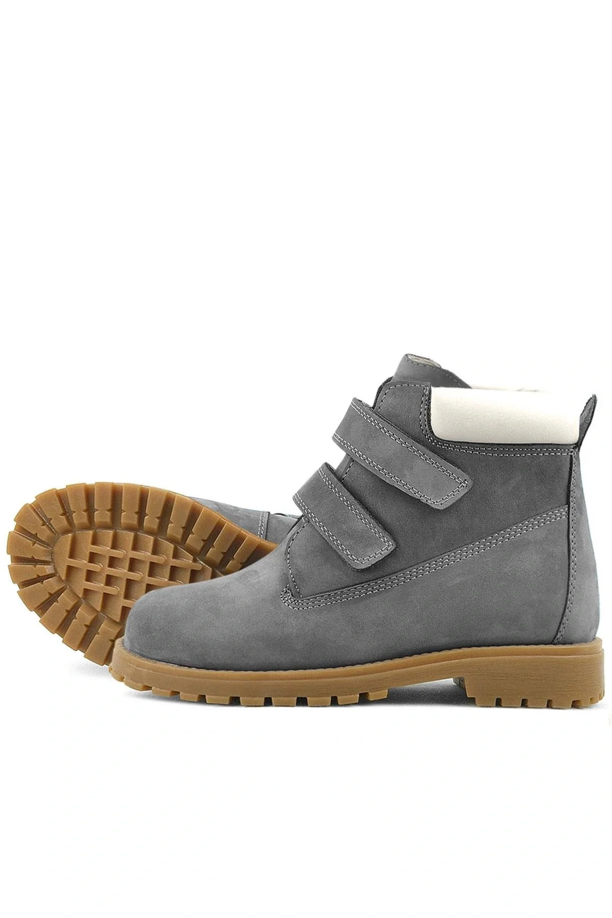 Rakerplus Neson Hakiki Deri Gri Cırtlı Çocuk Bot