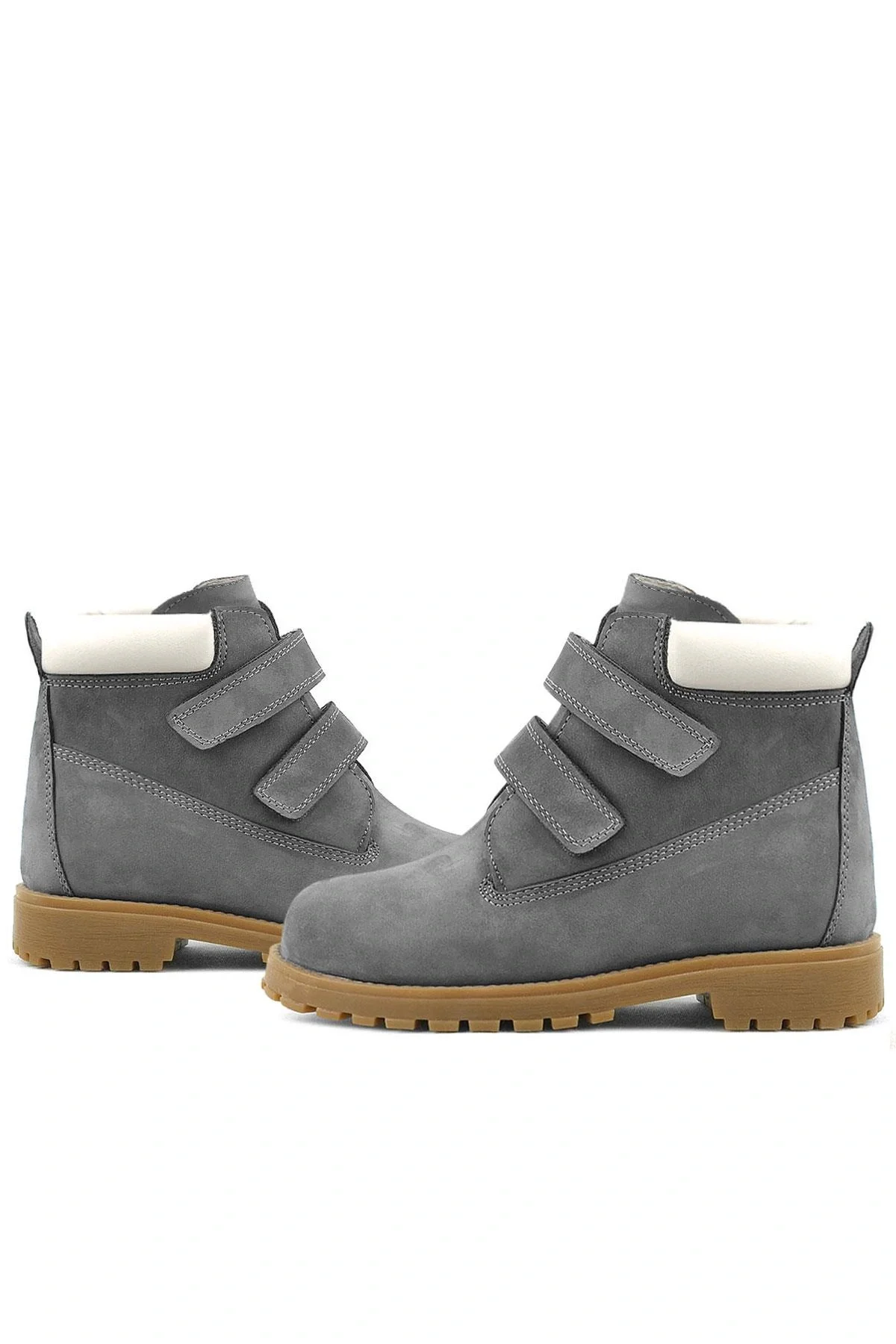 Rakerplus Neson Hakiki Deri Gri Cırtlı Çocuk Bot