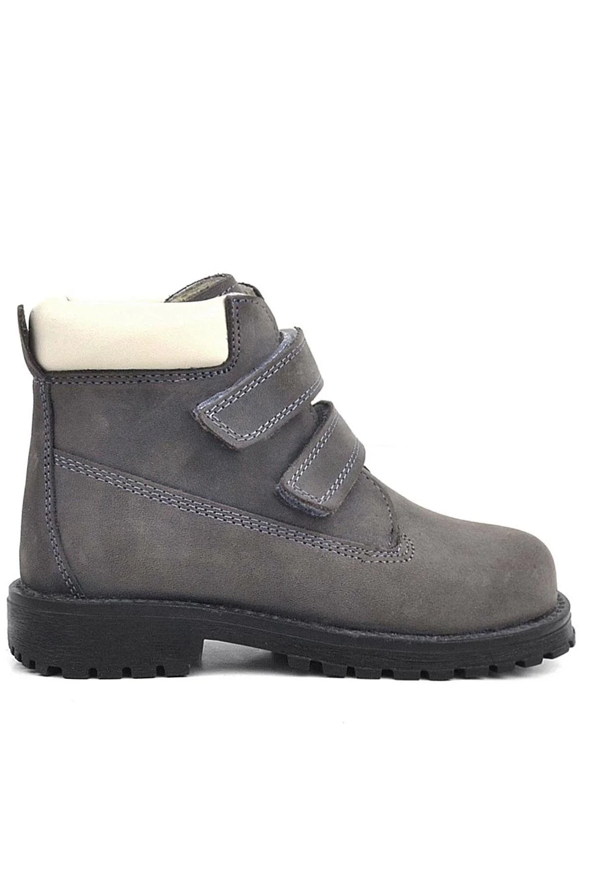 Rakerplus Neson Hakiki Deri Gri Cırtlı Kürklü Çocuk Bot