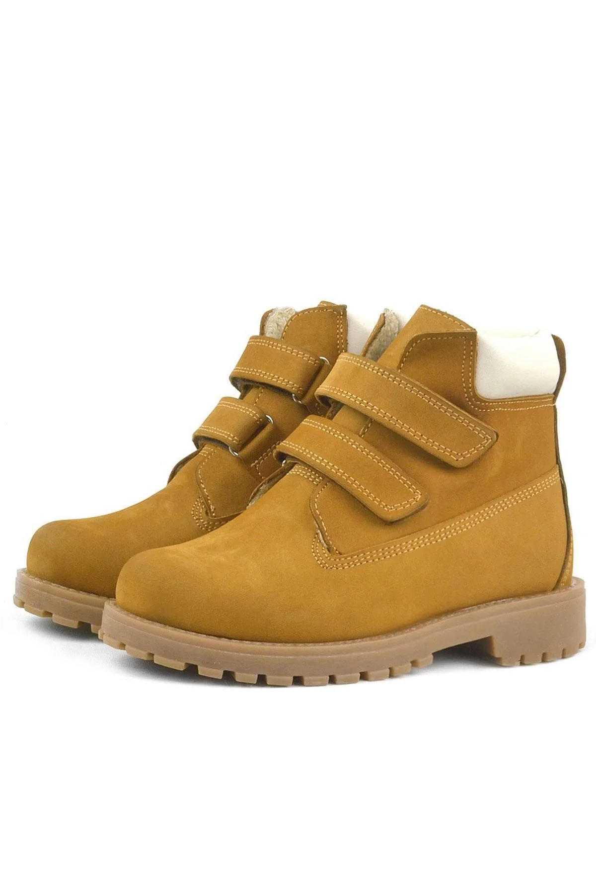 Rakerplus Neson Hakiki Deri Hardal Sarı Cırtlı Çocuk Bot