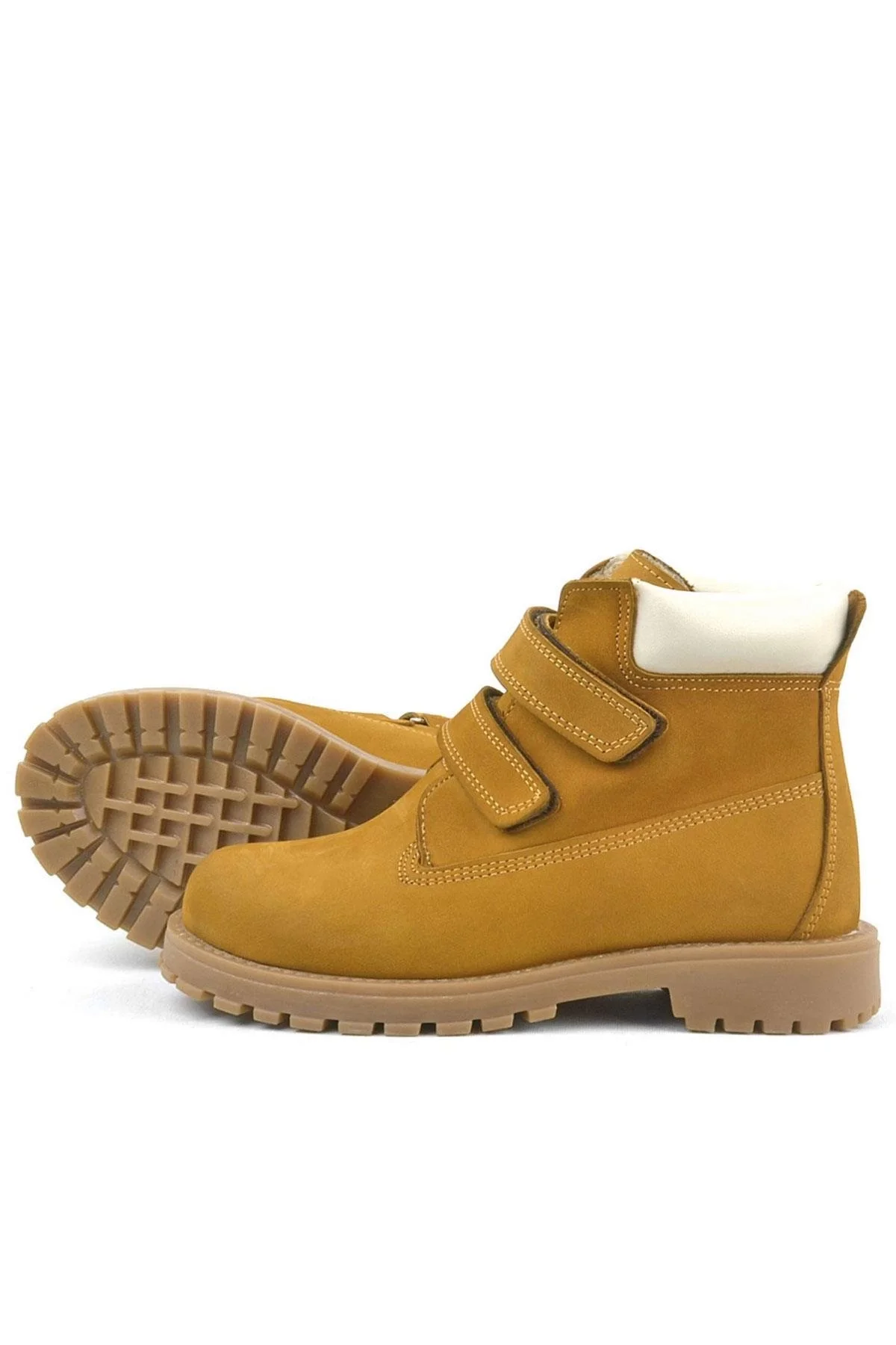 Rakerplus Neson Hakiki Deri Hardal Sarı Cırtlı Çocuk Bot