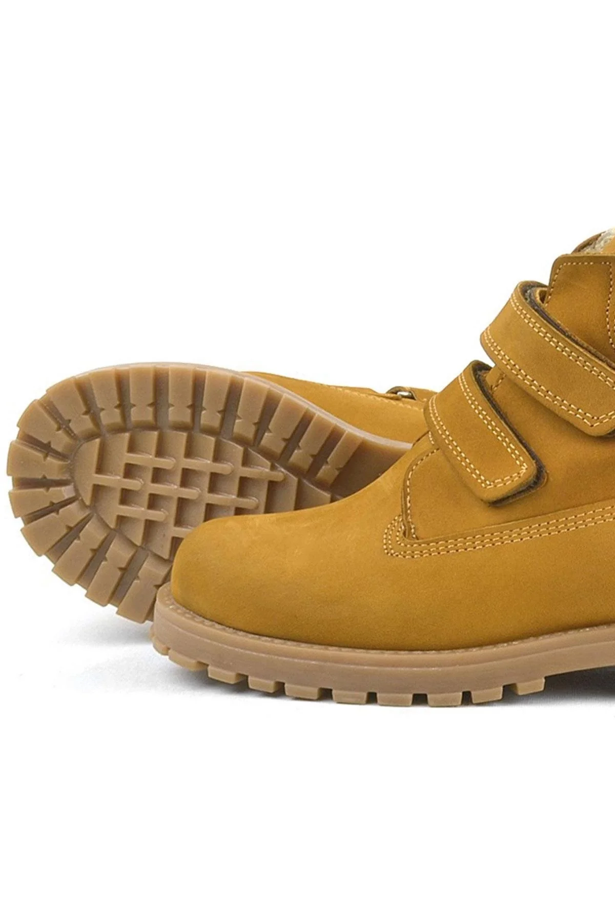 Rakerplus Neson Hakiki Deri Hardal Sarı Cırtlı Çocuk Bot