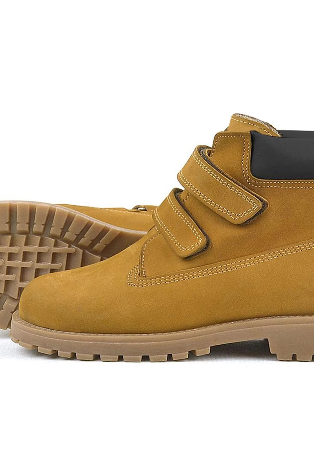 Rakerplus Neson Hakiki Deri Hardal Sarı Cırtlı Çocuk Bot