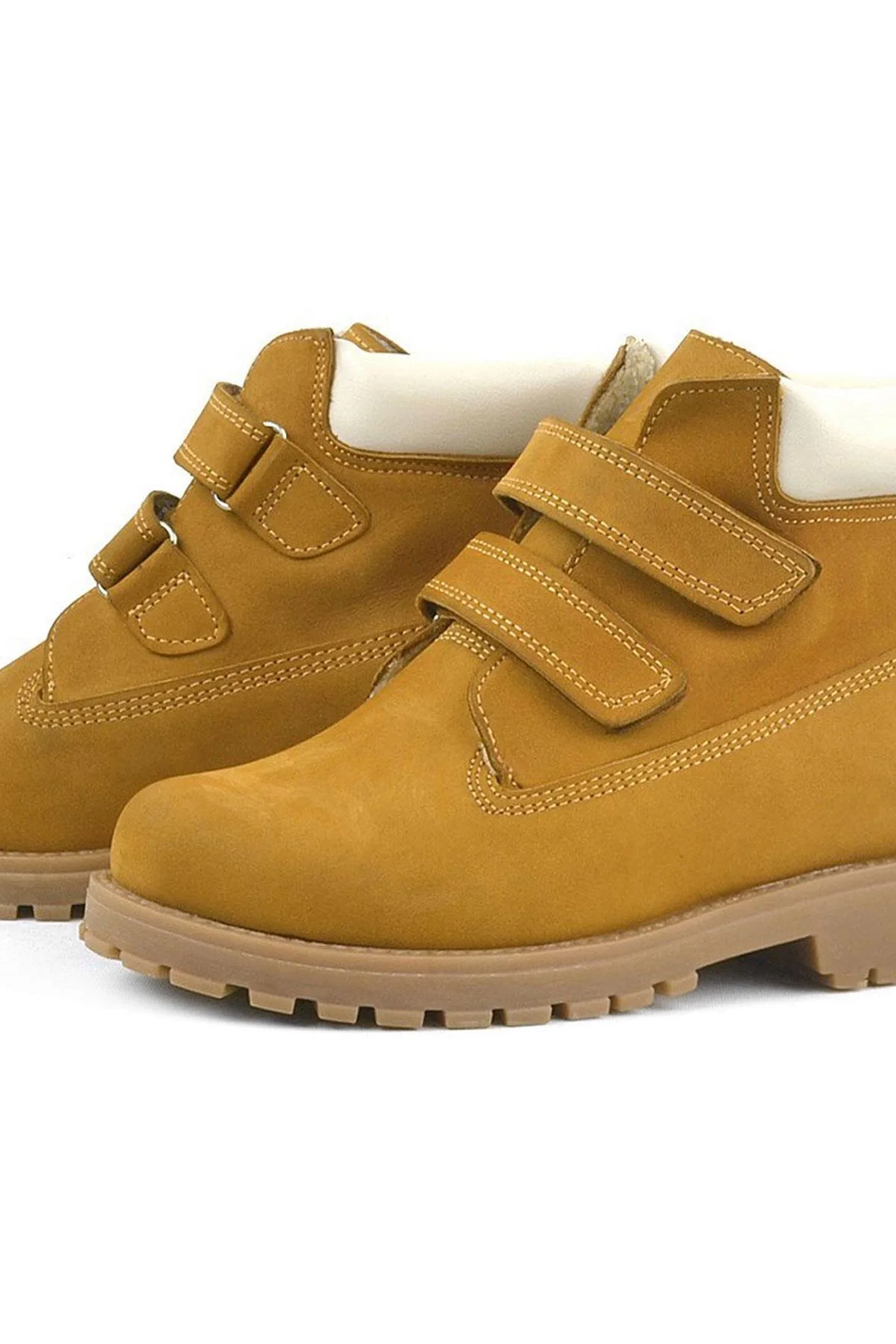 Rakerplus Neson Hakiki Deri Hardal Sarı Cırtlı Çocuk Bot