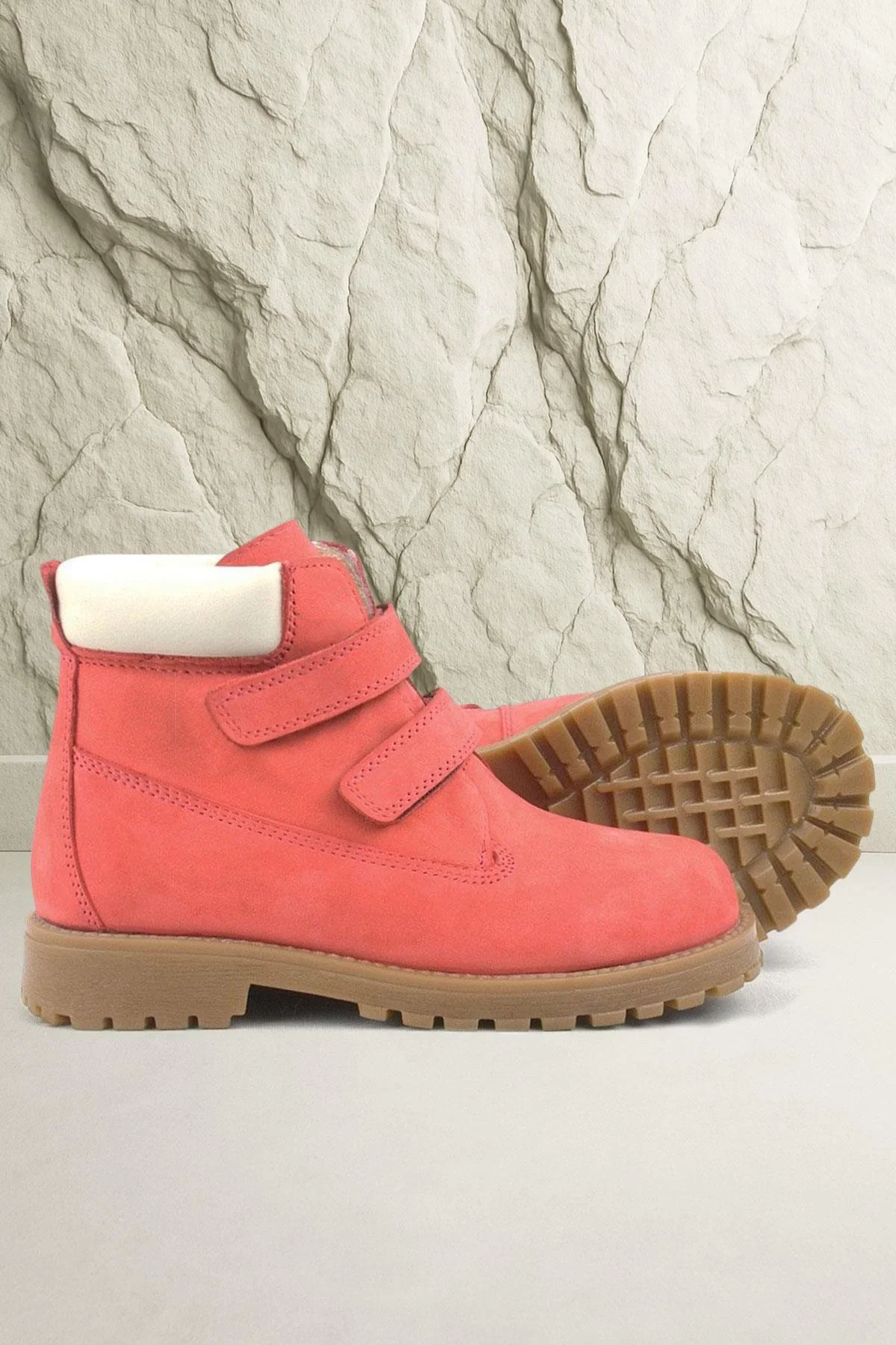 Rakerplus Neson Hakiki Deri Kırmızı Cırtlı Çocuk Bot