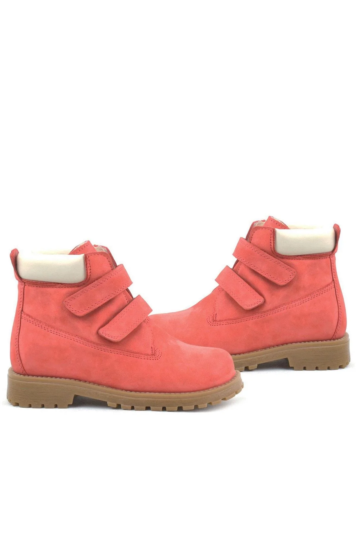 Rakerplus Neson Hakiki Deri Kırmızı Cırtlı Çocuk Bot