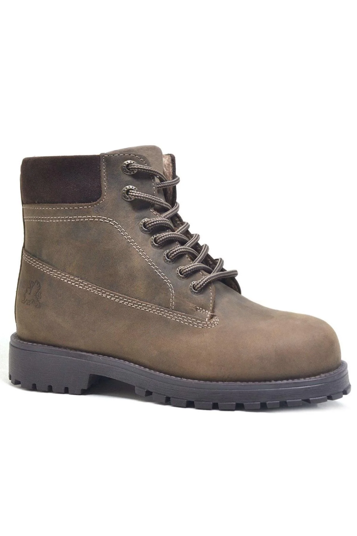 Rakerplus Neson Hakiki Deri Kum Rengi Kışlık Çocuk Bot Postal Ayakkabı