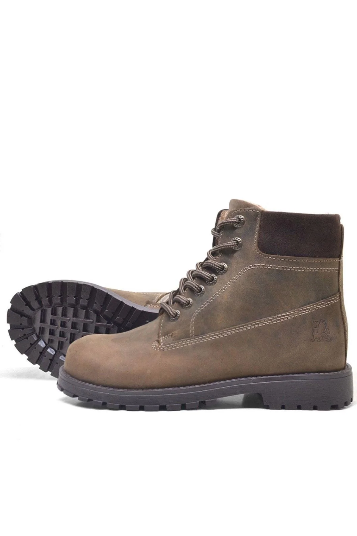 Rakerplus Neson Hakiki Deri Kum Rengi Kışlık Çocuk Bot Postal Ayakkabı