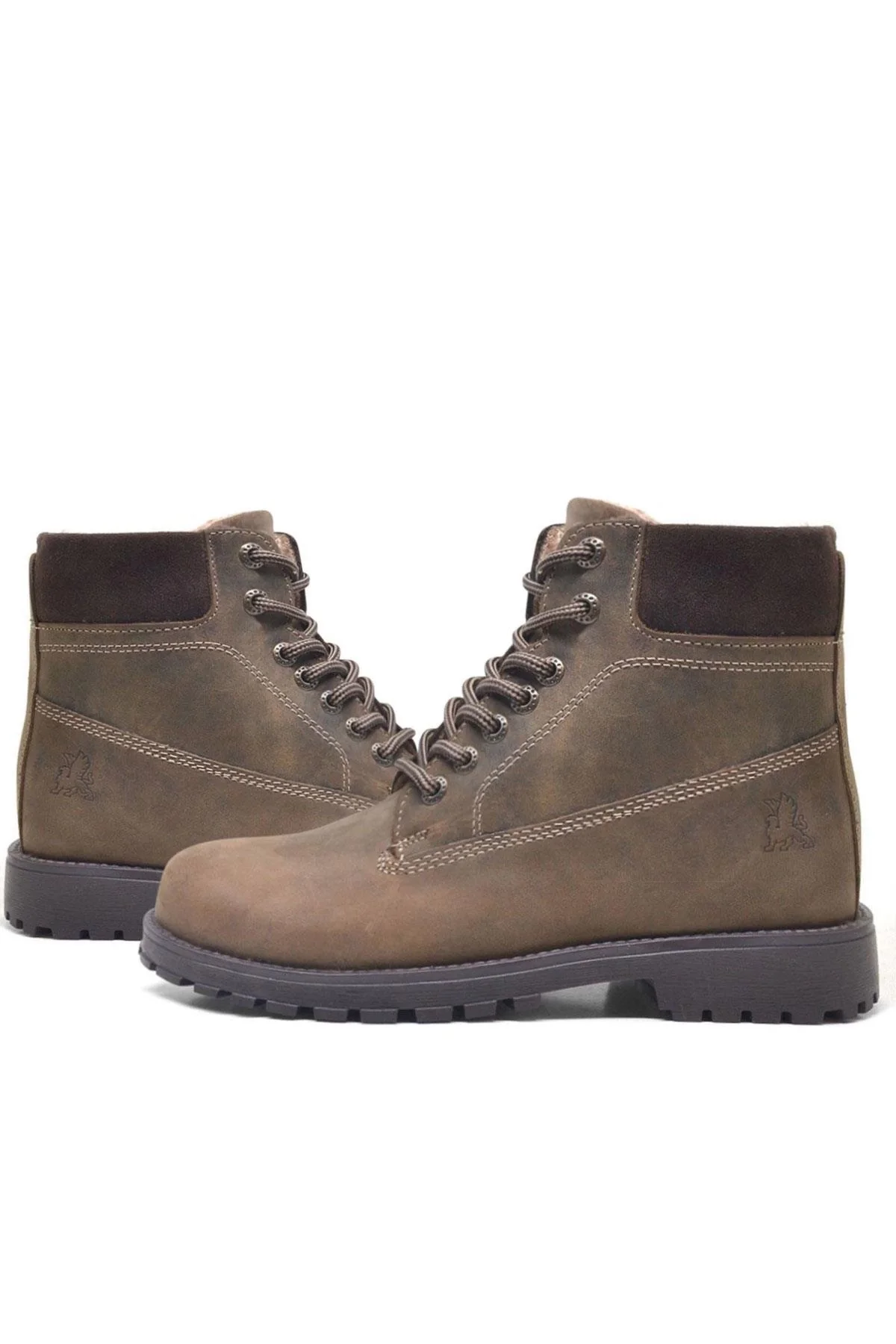 Rakerplus Neson Hakiki Deri Kum Rengi Kışlık Çocuk Bot Postal Ayakkabı