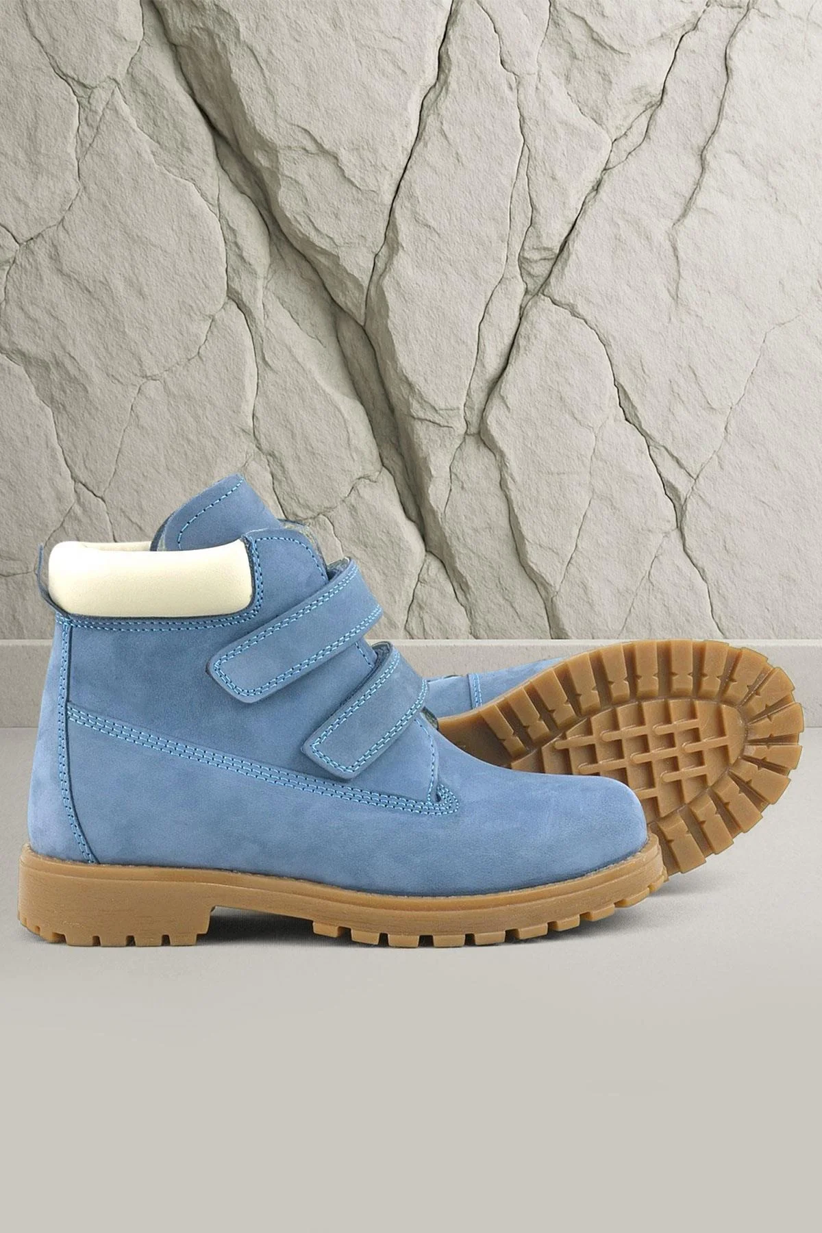 Rakerplus Neson Hakiki Deri Mavi Cırtlı Çocuk Bot