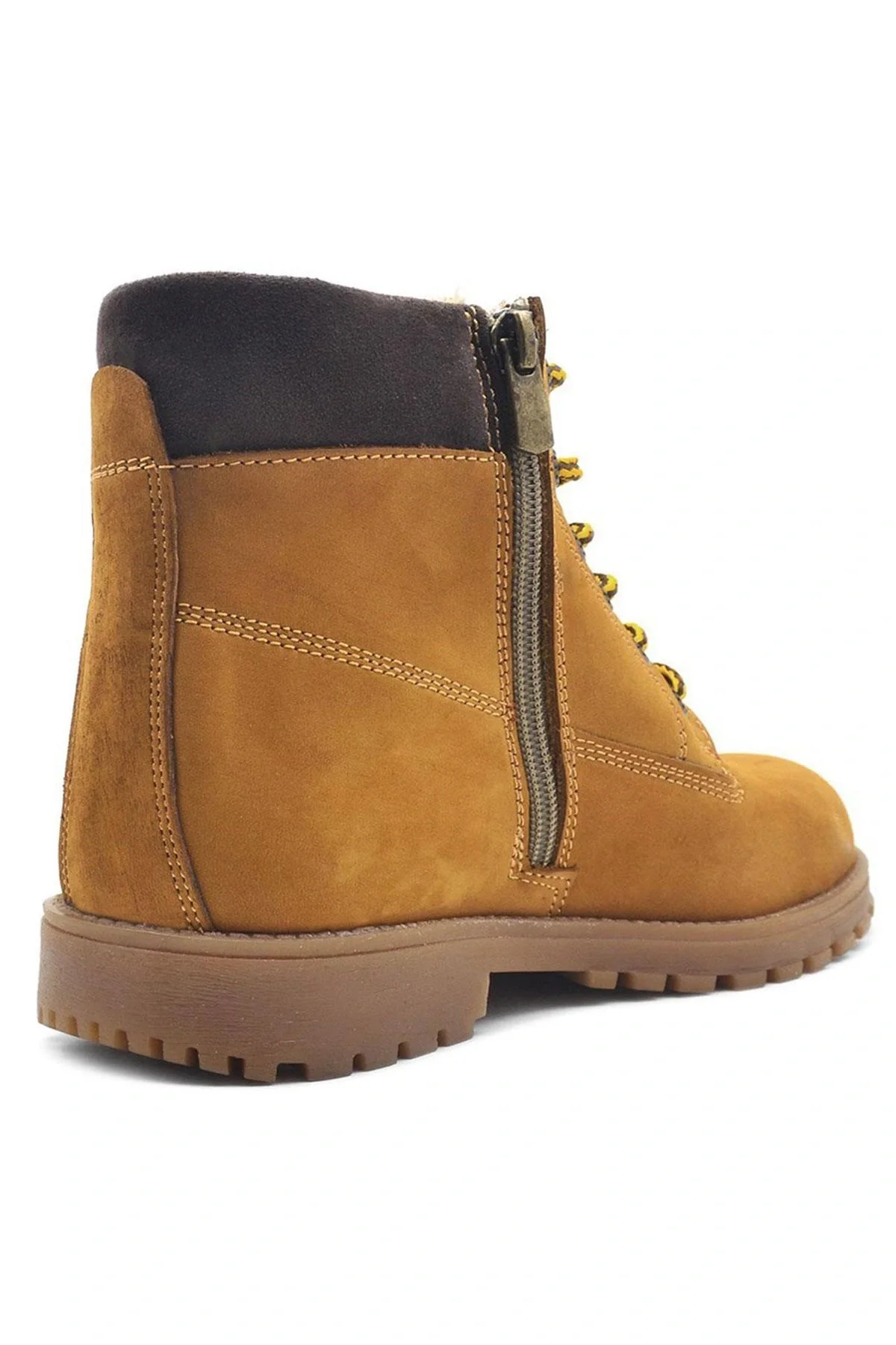 Rakerplus Neson Hakiki Deri Rahat Sarı Fermuarlı Unisex Çocuk Bot