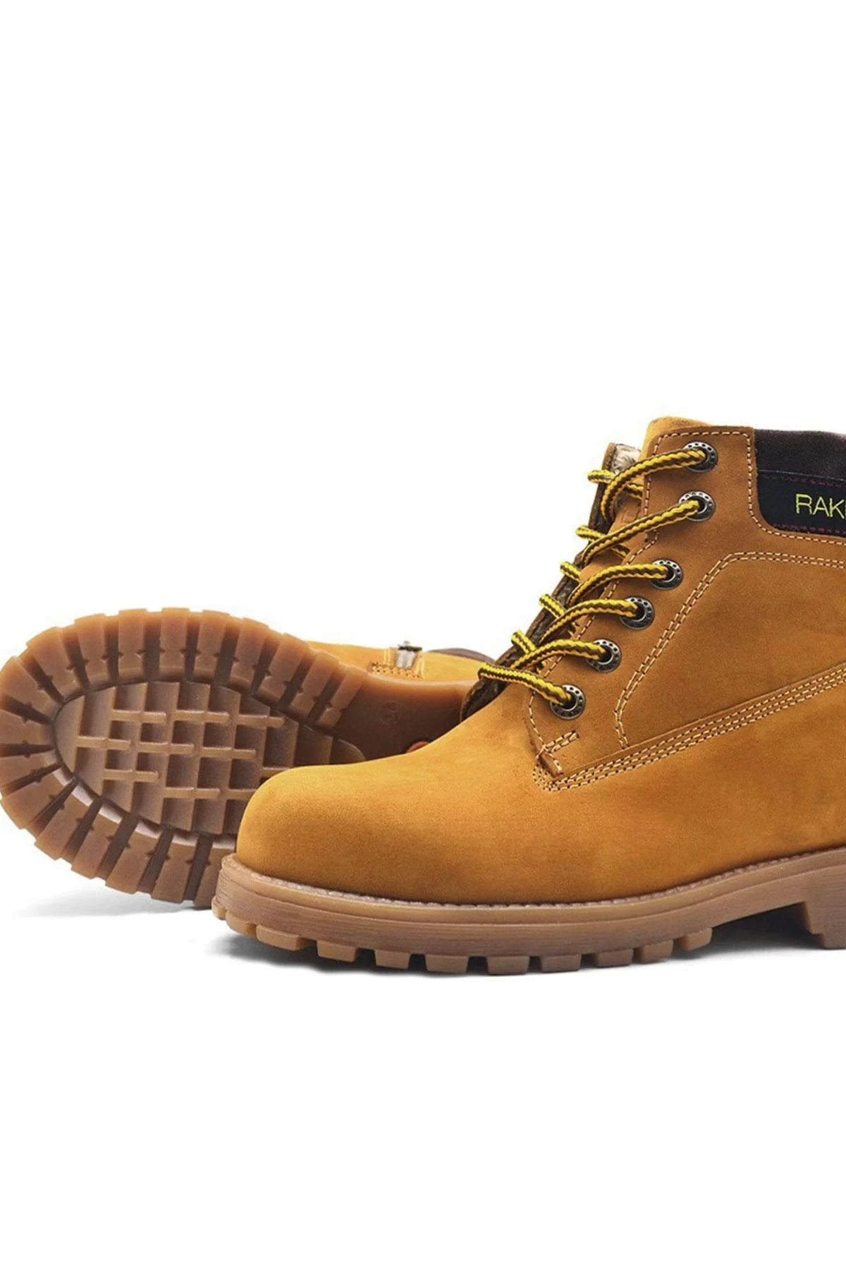 Rakerplus Neson Hakiki Deri Rahat Sarı Fermuarlı Unisex Çocuk Bot