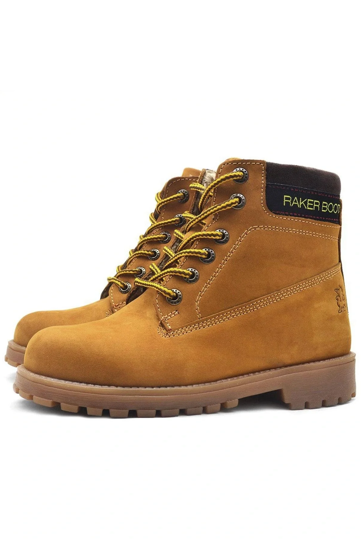 Rakerplus Neson Hakiki Deri Rahat Sarı Fermuarlı Unisex Çocuk Bot