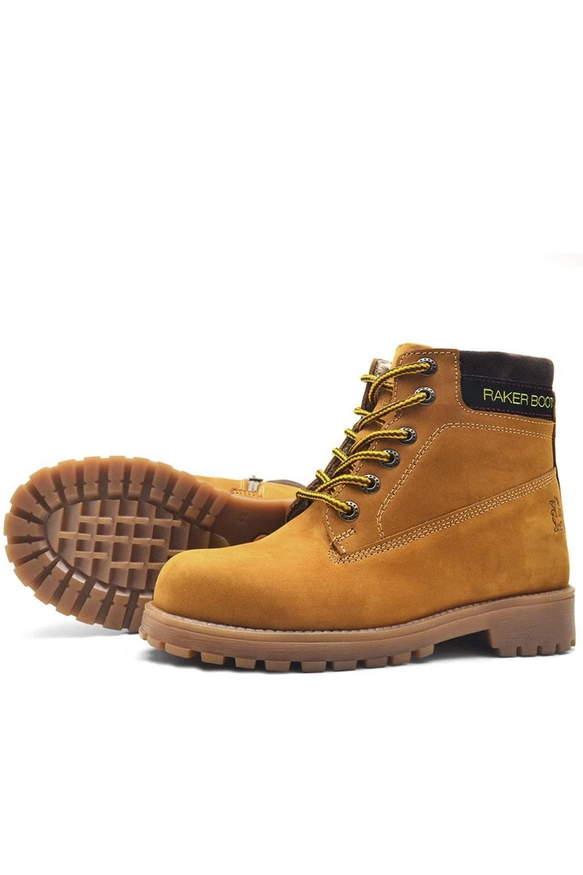 Rakerplus Neson Hakiki Deri Rahat Sarı Fermuarlı Unisex Çocuk Bot