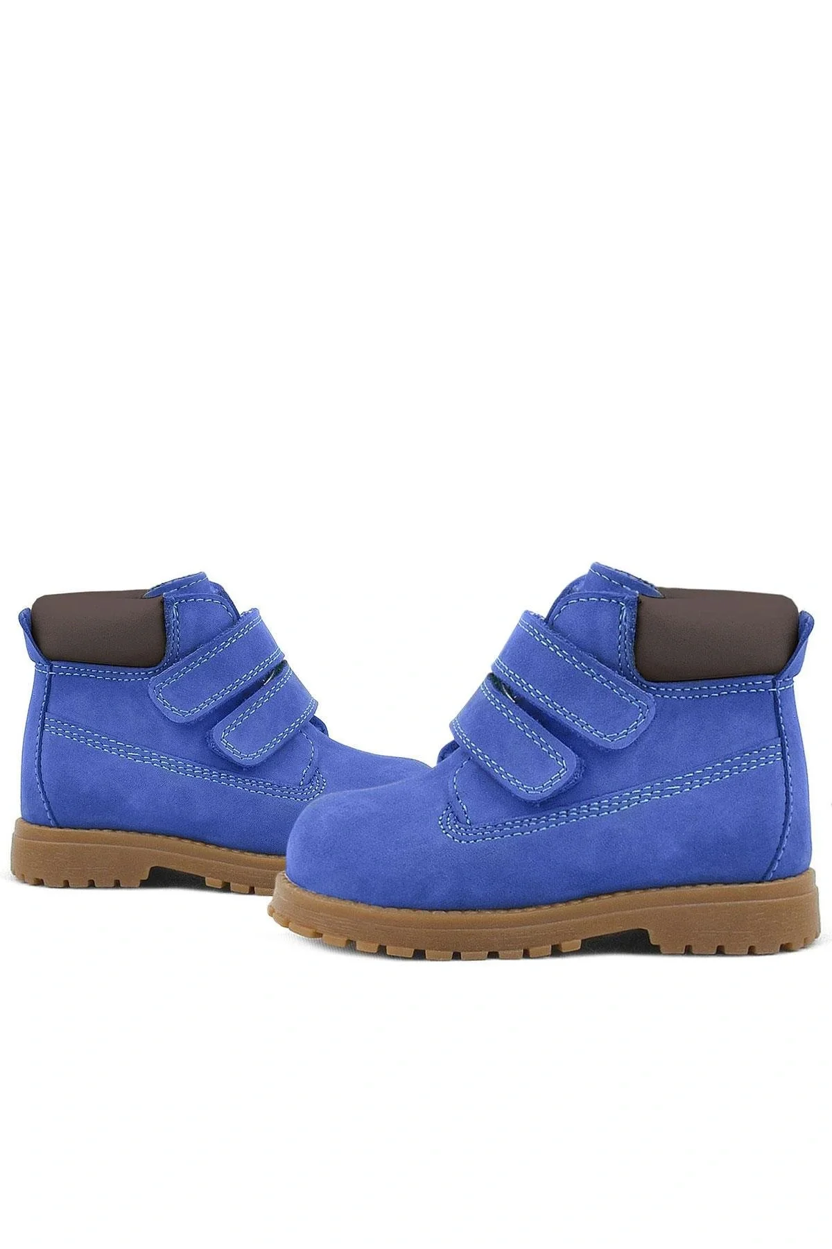 Rakerplus Neson Hakiki Deri Saks Mavi Kürklü Cırtlı Bebek Bot