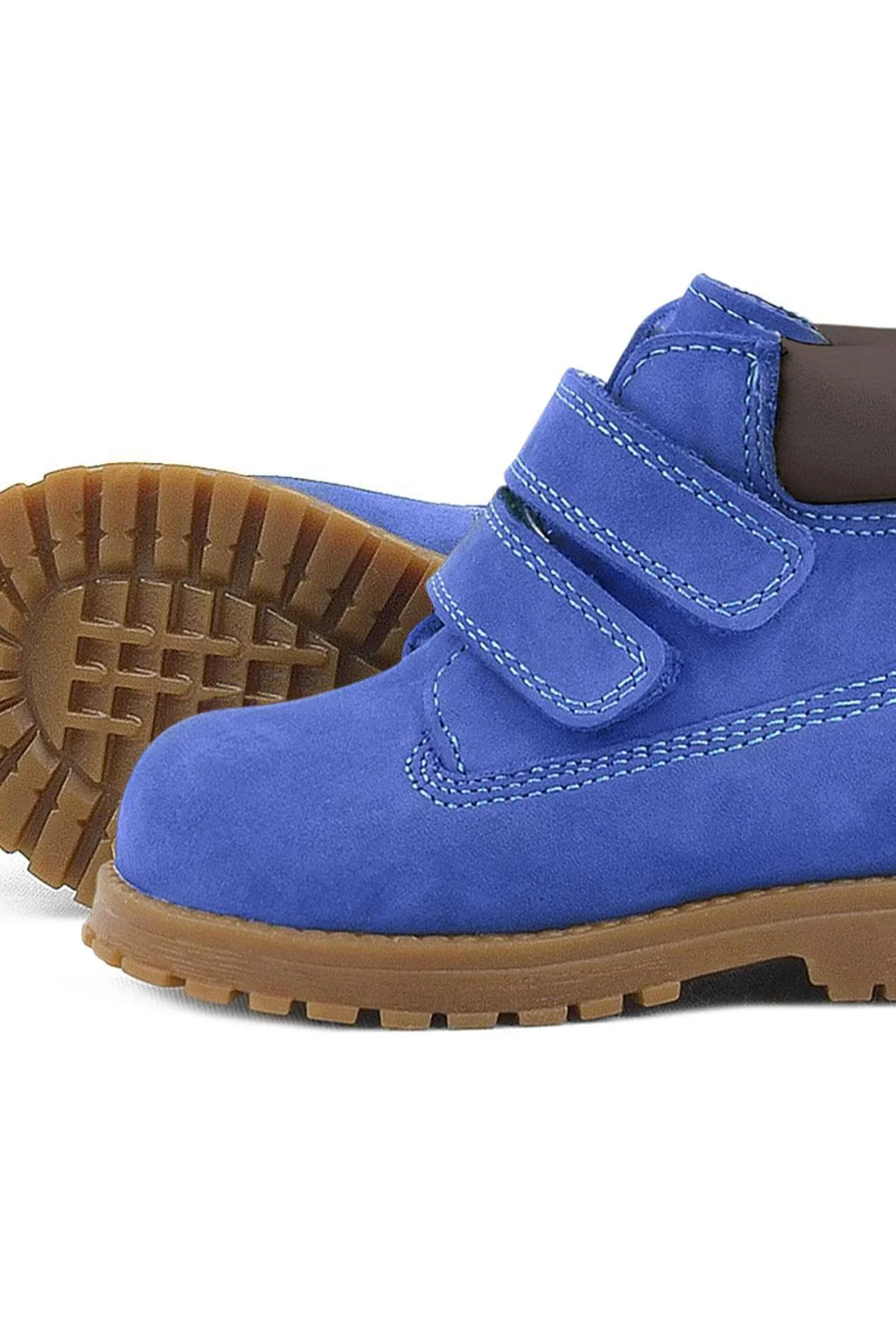 Rakerplus Neson Hakiki Deri Saks Mavi Kürklü Cırtlı Bebek Bot