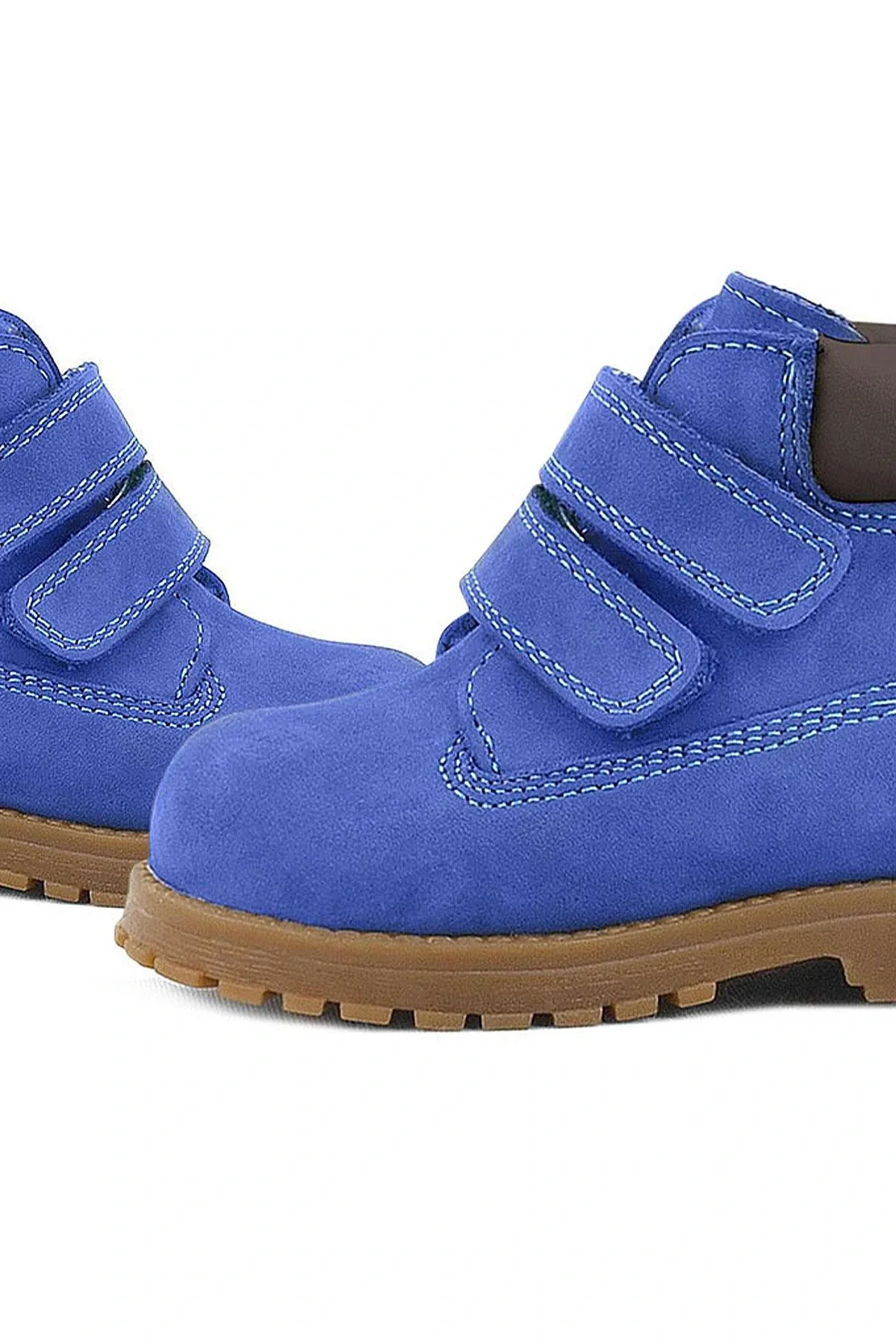 Rakerplus Neson Hakiki Deri Saks Mavi Kürklü Cırtlı Bebek Bot