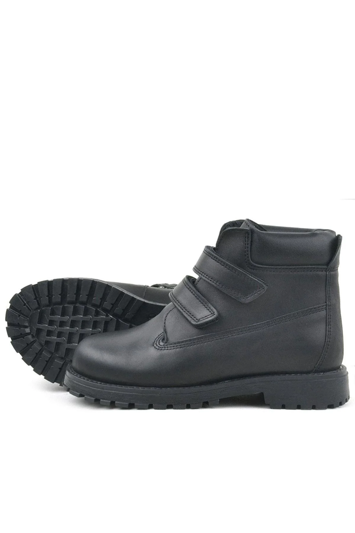 Rakerplus Neson Hakiki Deri Siyah Cırtlı Çocuk Bot