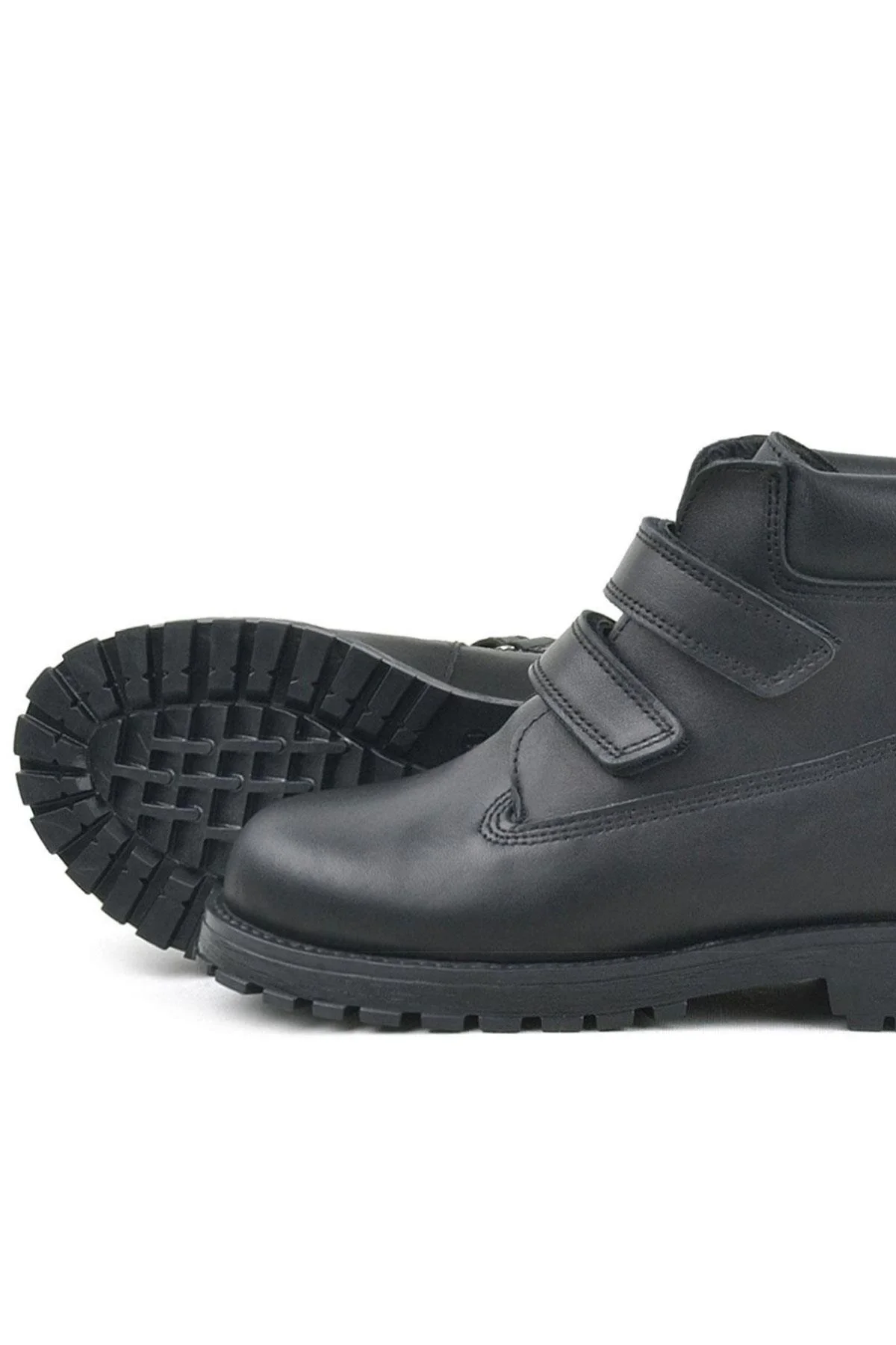 Rakerplus Neson Hakiki Deri Siyah Cırtlı Çocuk Bot