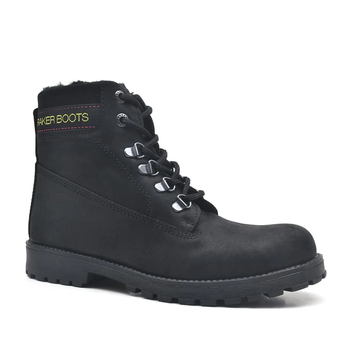 Rakerplus Neson Hakiki Deri Siyah Fermuarlı Kışlık Bot