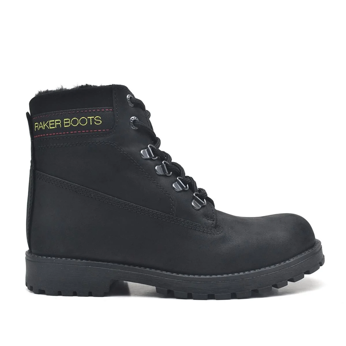 Rakerplus Neson Hakiki Deri Siyah Fermuarlı Kışlık Bot