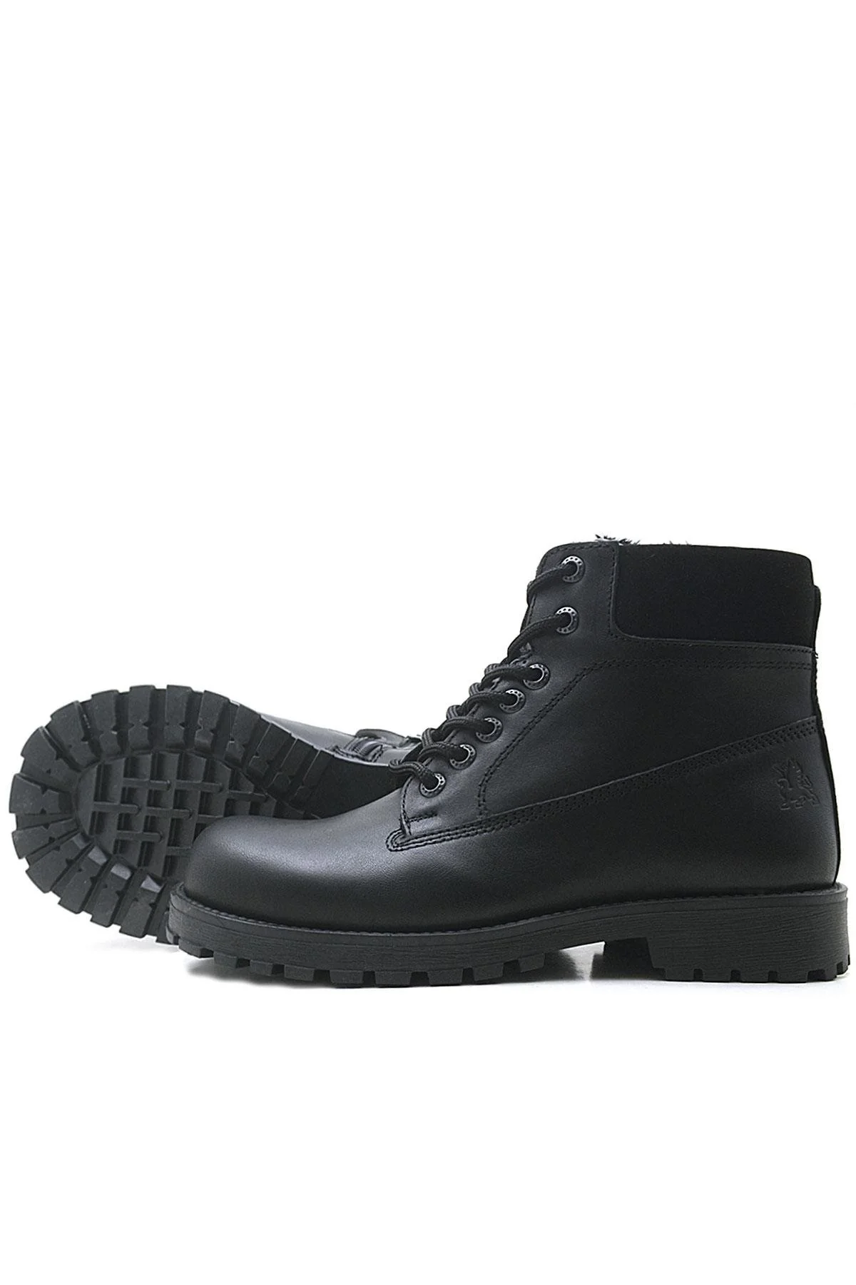 Rakerplus Neson Hakiki Deri Siyah Kışlık Bot Postal
