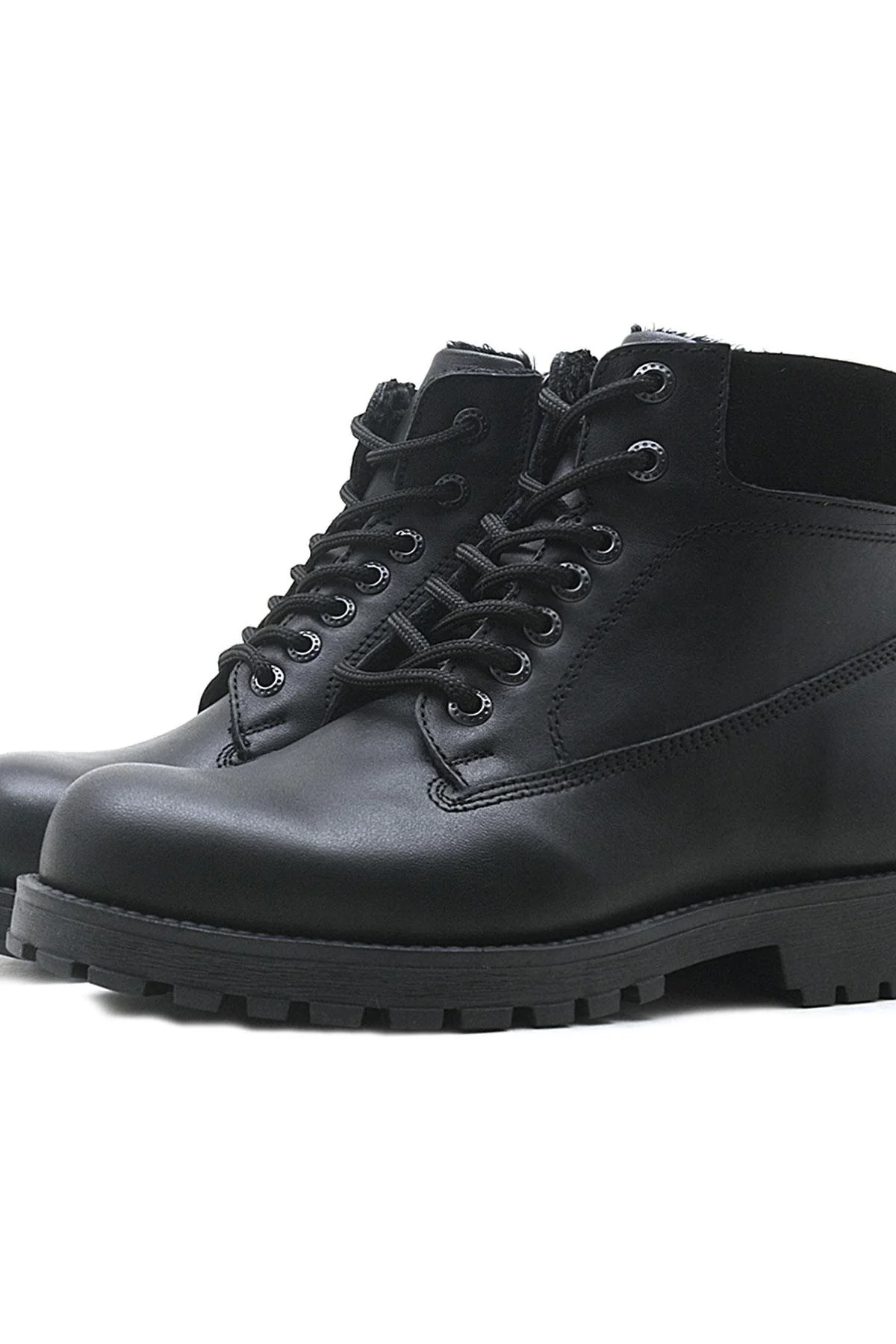 Rakerplus Neson Hakiki Deri Siyah Kışlık Bot Postal