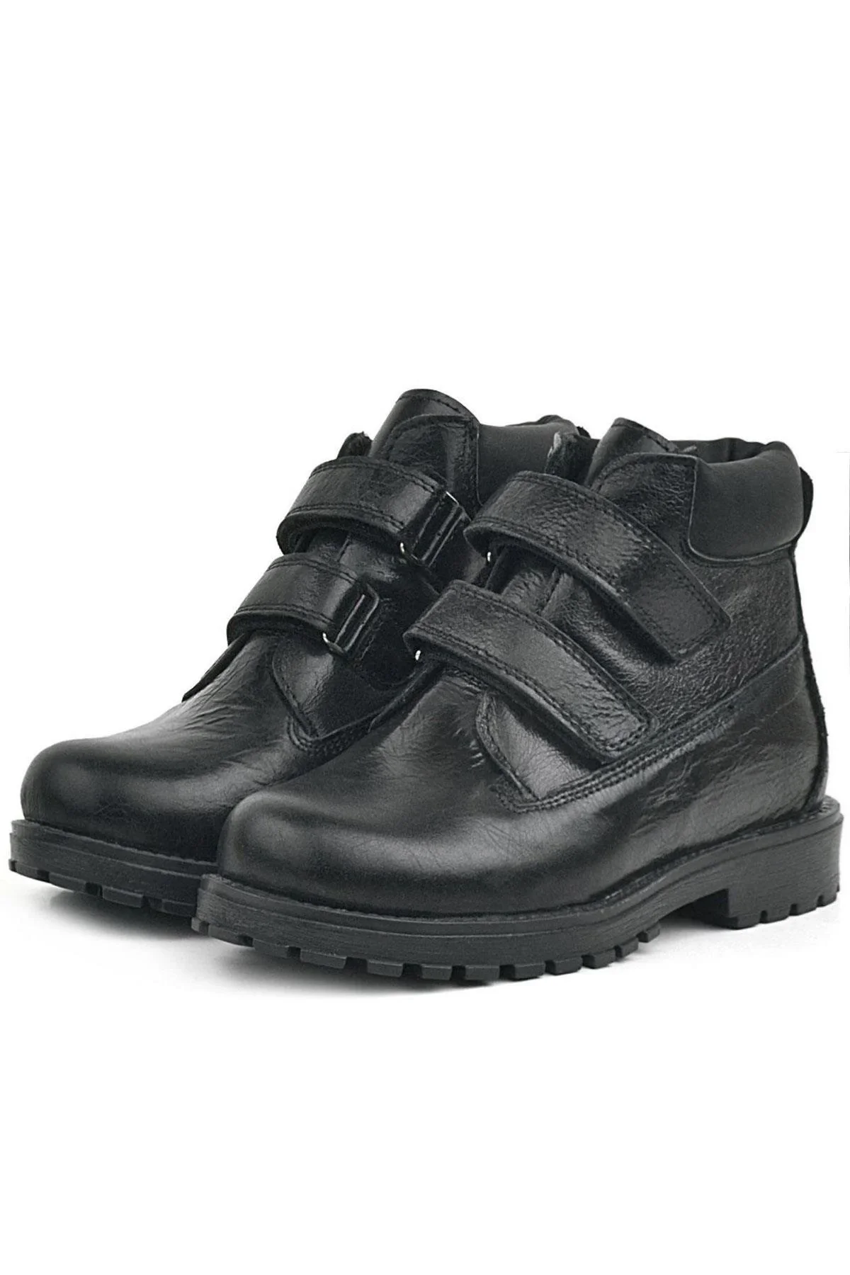 Rakerplus Neson Hakiki Deri Siyah Rugan Cırtlı Kız Çocuk Bot