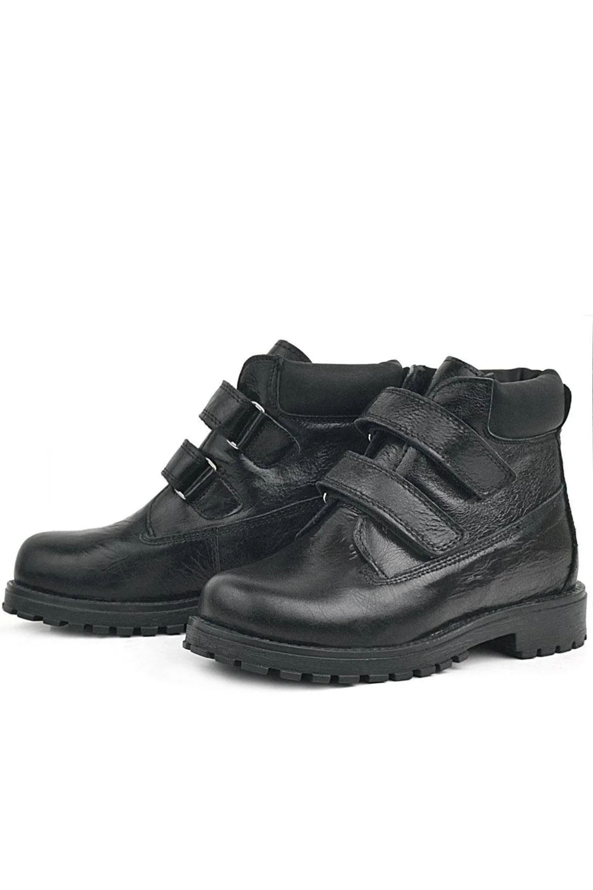 Rakerplus Neson Hakiki Deri Siyah Rugan Cırtlı Kız Çocuk Bot