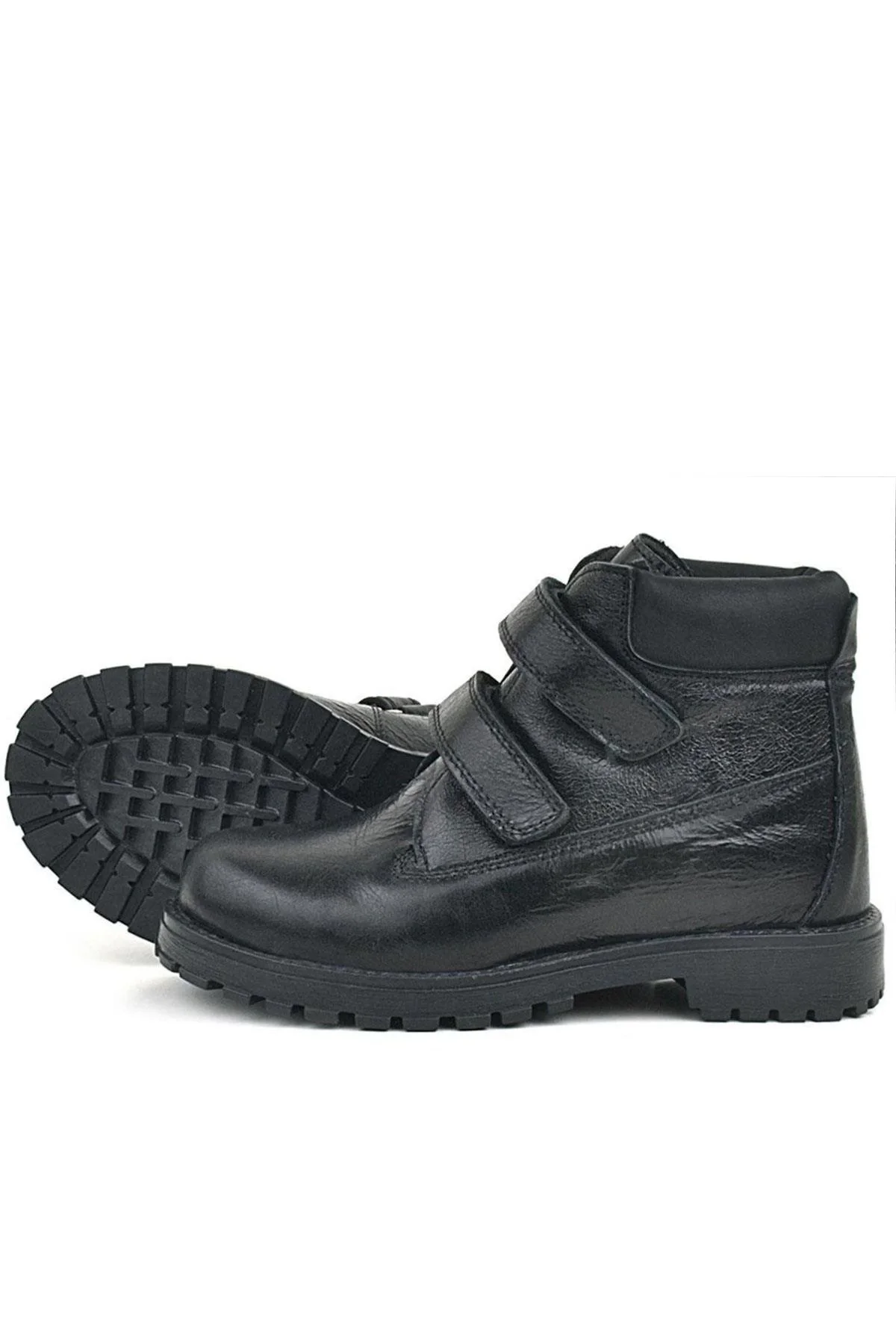 Rakerplus Neson Hakiki Deri Siyah Rugan Cırtlı Kız Çocuk Bot