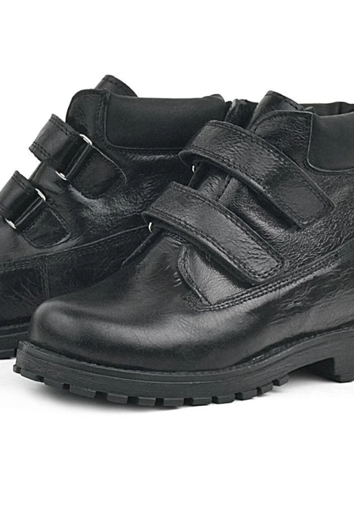 Rakerplus Neson Hakiki Deri Siyah Rugan Cırtlı Kız Çocuk Bot