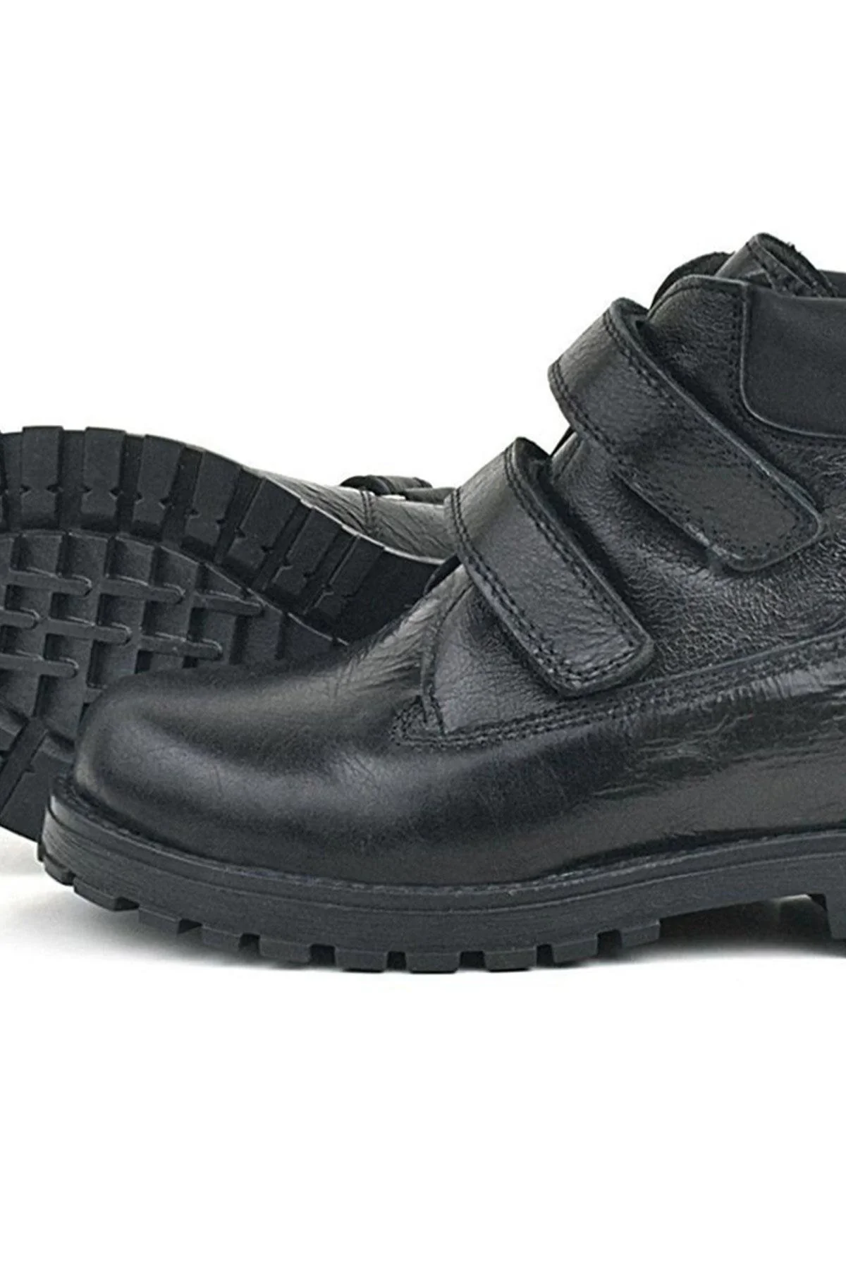 Rakerplus Neson Hakiki Deri Siyah Rugan Cırtlı Kız Çocuk Bot