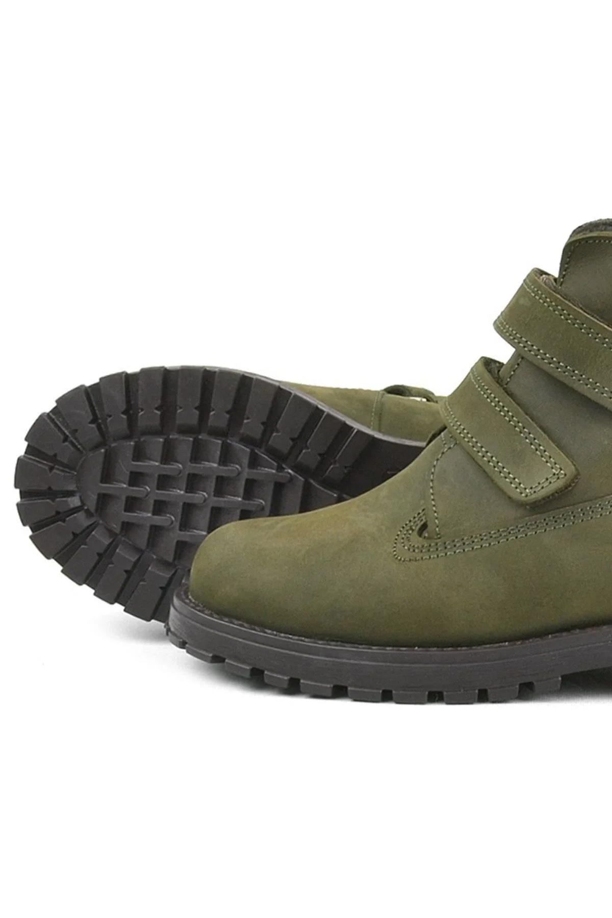 Rakerplus Neson Hakiki Deri Yeşil Cırtlı Çocuk Bot