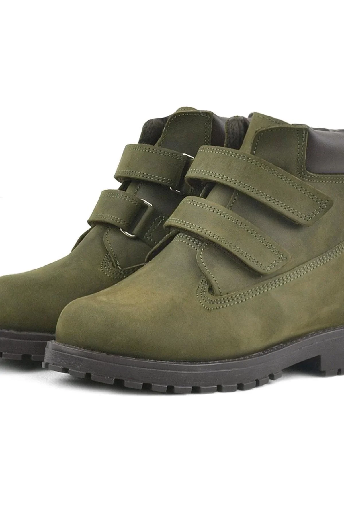 Rakerplus Neson Hakiki Deri Yeşil Cırtlı Çocuk Bot