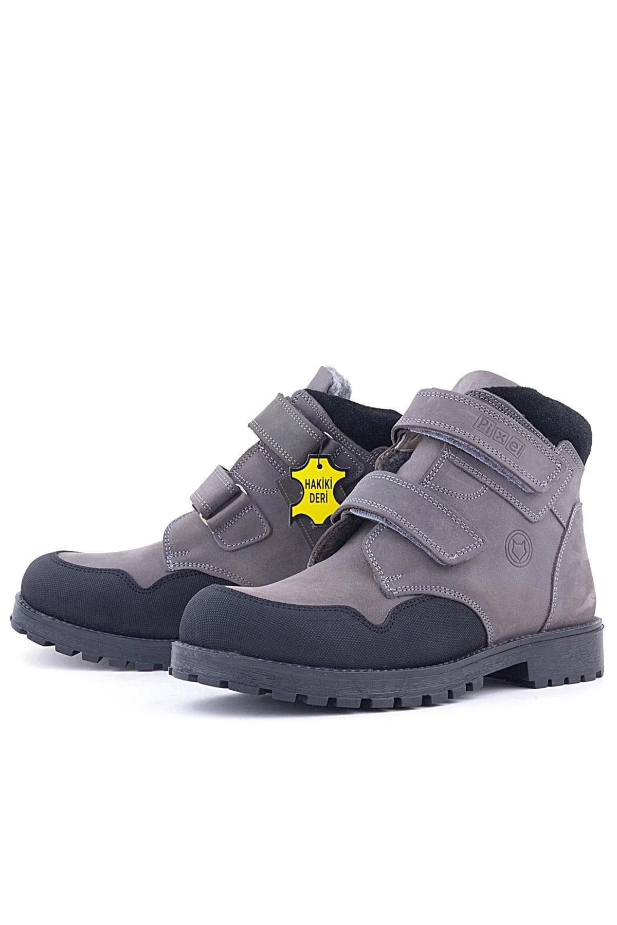 Rakerplus Pixel Hakiki Deri Gri Cırtlı Erkek Çocuk Bot