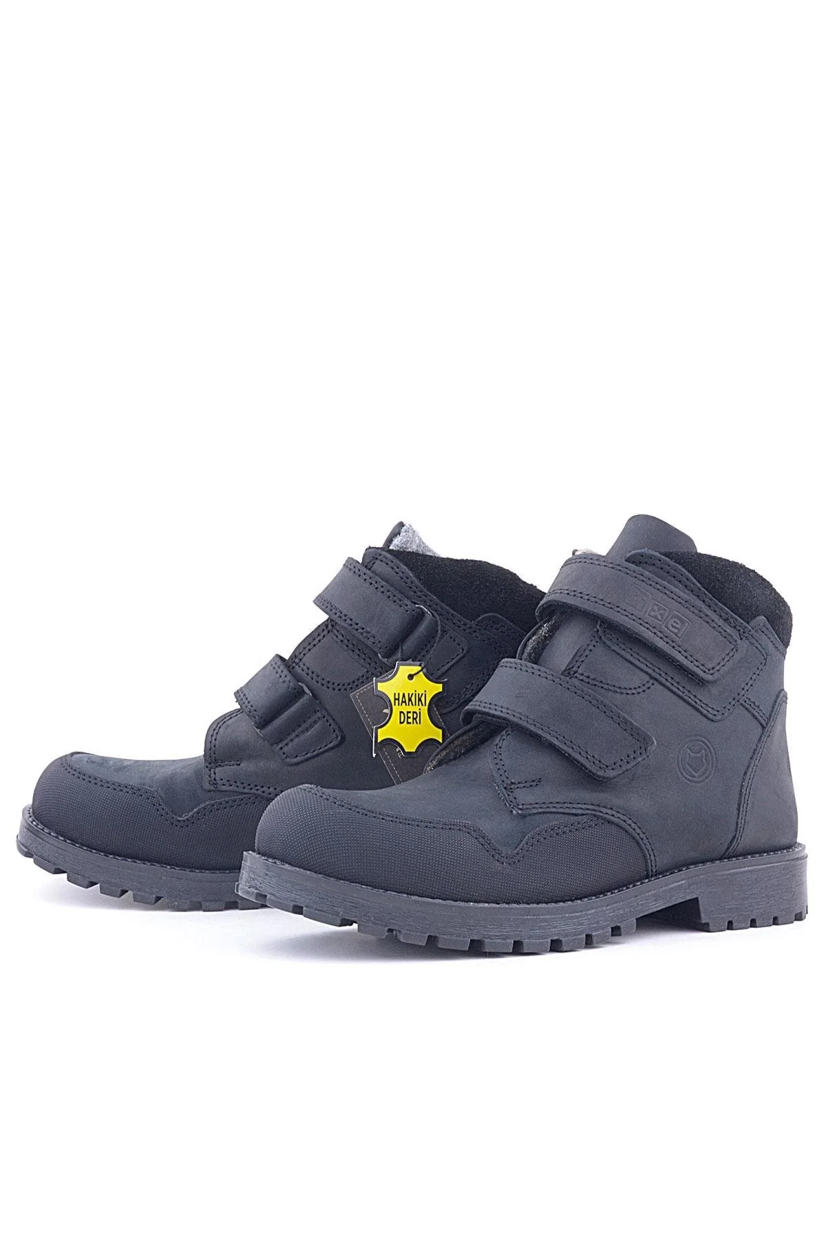 Rakerplus Pixel Hakiki Deri Siyah Nubuk Cırtlı Erkek Çocuk Bot