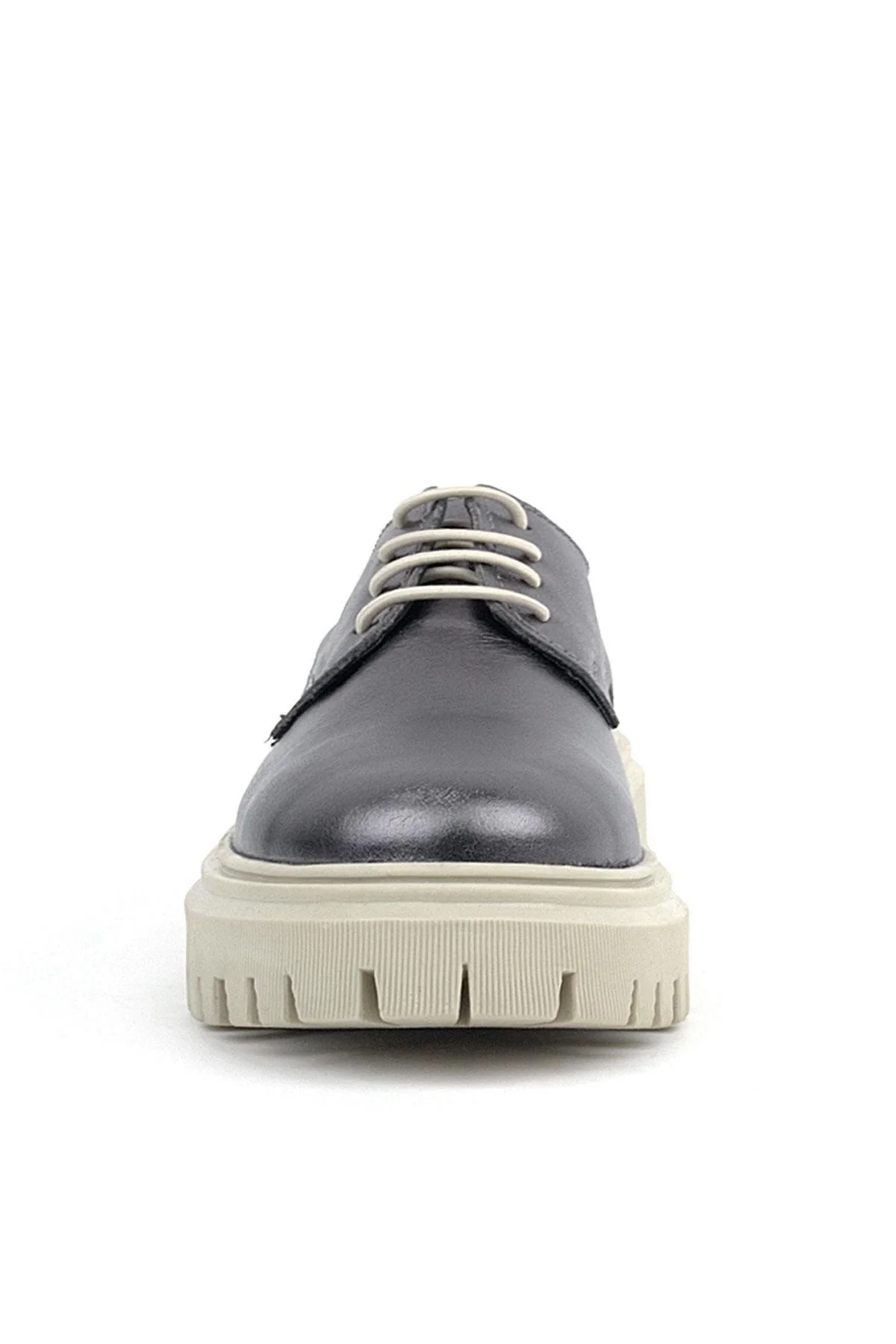 Rakerplus Platin Hakiki Deri Bağcıklı Oxford Günlük Ayakkabı