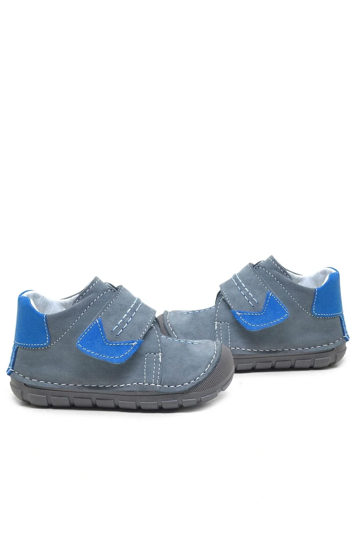 Rakerplus Popeye Hakiki Deri Gri Mavi İlk Adım Unisex Bebek Ayakkabısı