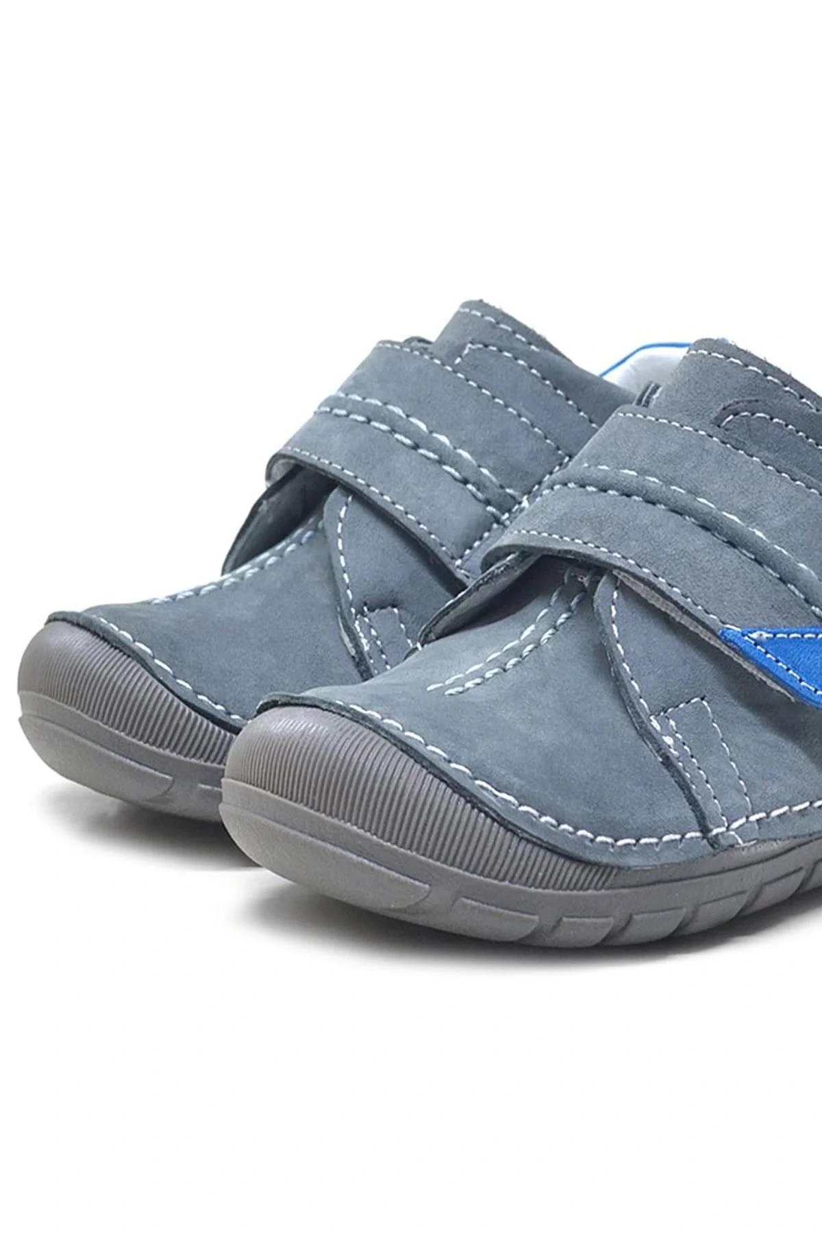 Rakerplus Popeye Hakiki Deri Gri Mavi İlk Adım Unisex Bebek Ayakkabısı