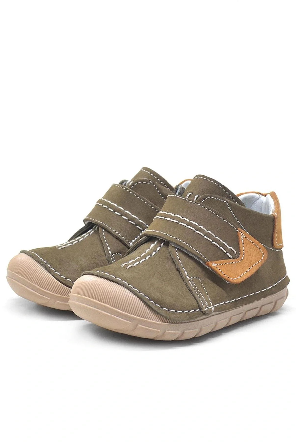 Rakerplus Popeye Hakiki Deri Haki İlk Adım Unisex Bebek Ayakkabısı