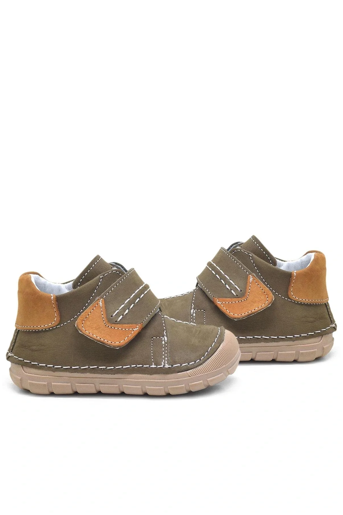 Rakerplus Popeye Hakiki Deri Haki İlk Adım Unisex Bebek Ayakkabısı