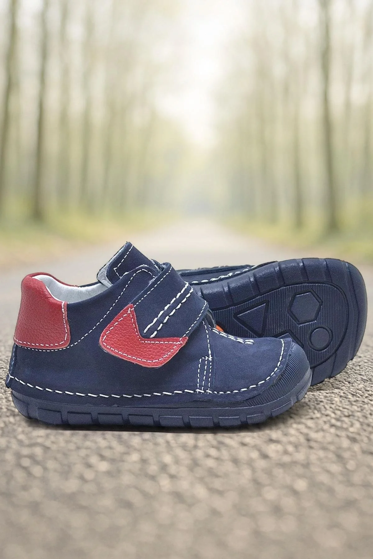 Rakerplus Popeye Hakiki Deri Lacivert İlk Adım Unisex Bebek Ayakkabısı