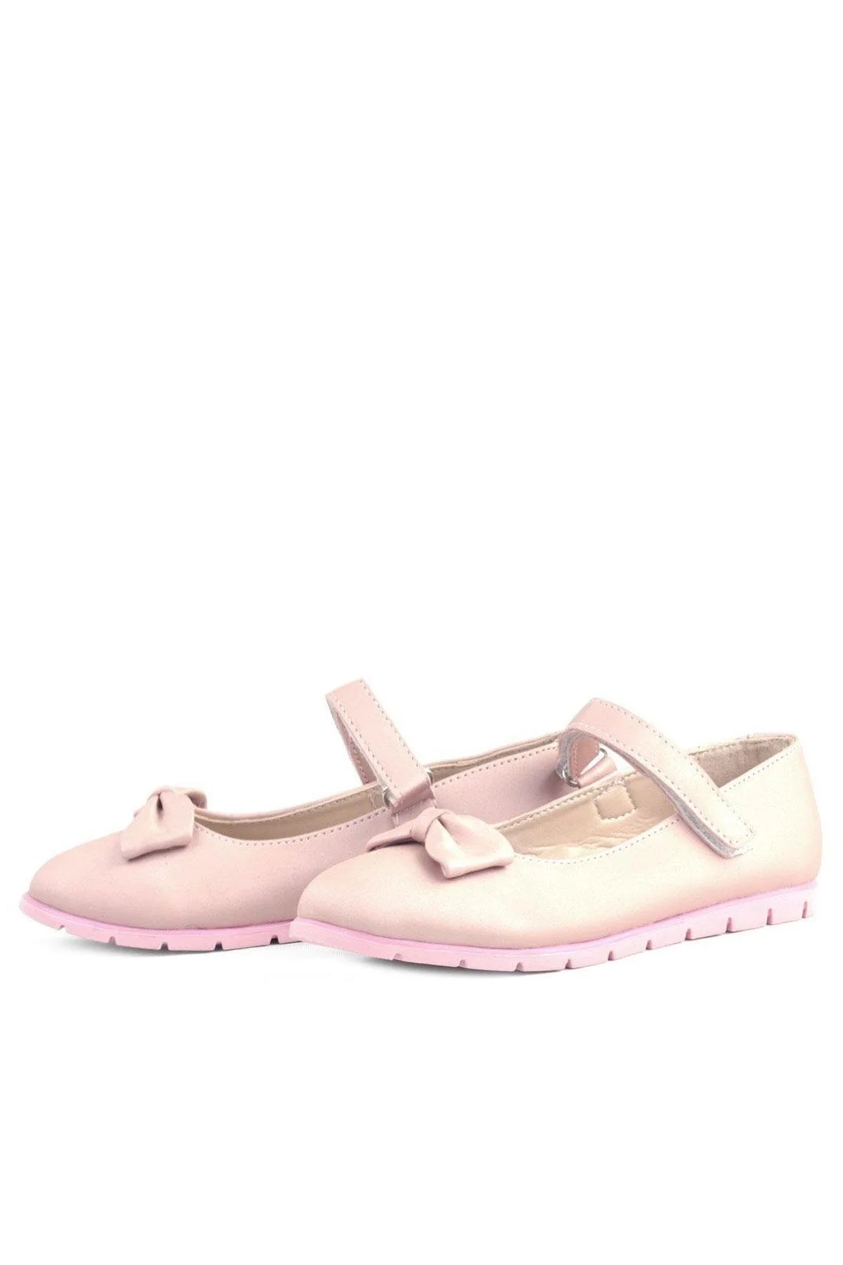 Rakerplus Pudra Fiyonklu Cırtlı Kız Çocuk Babet