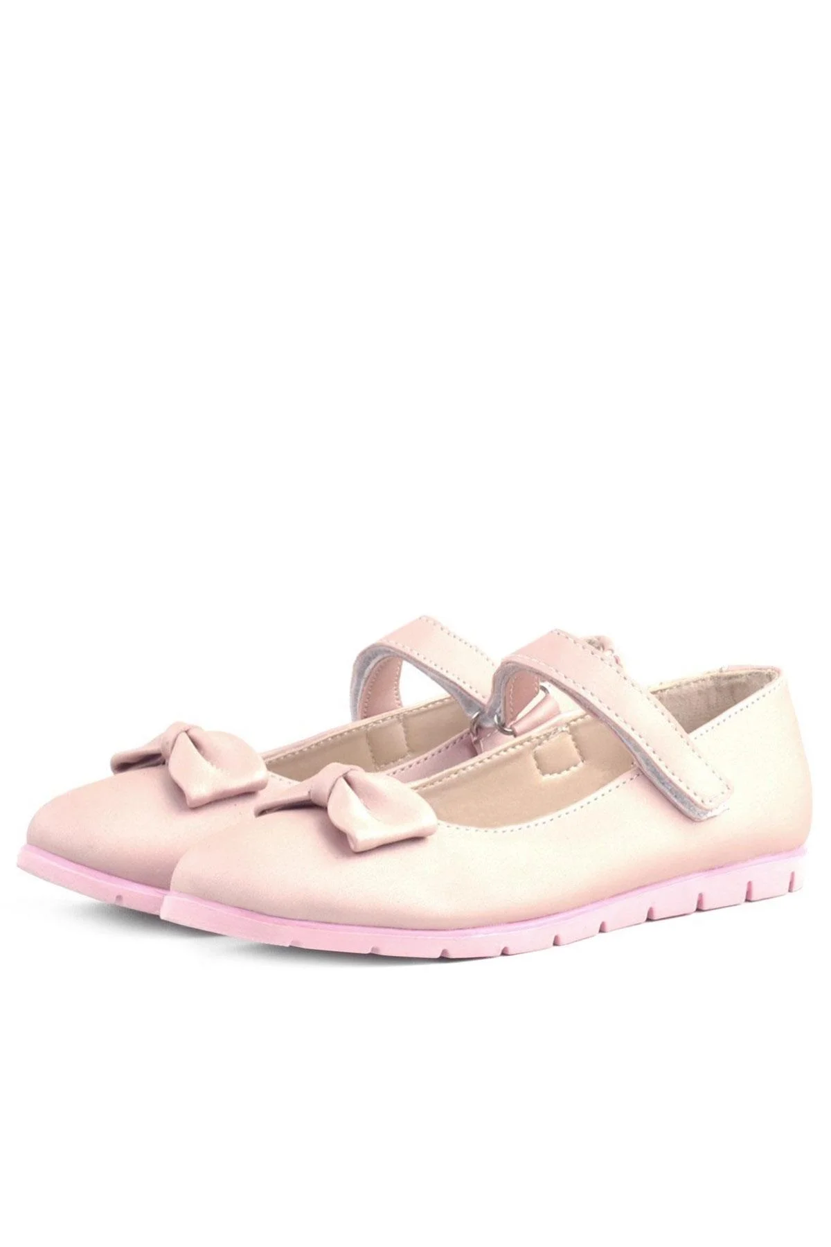 Rakerplus Pudra Fiyonklu Cırtlı Kız Çocuk Babet