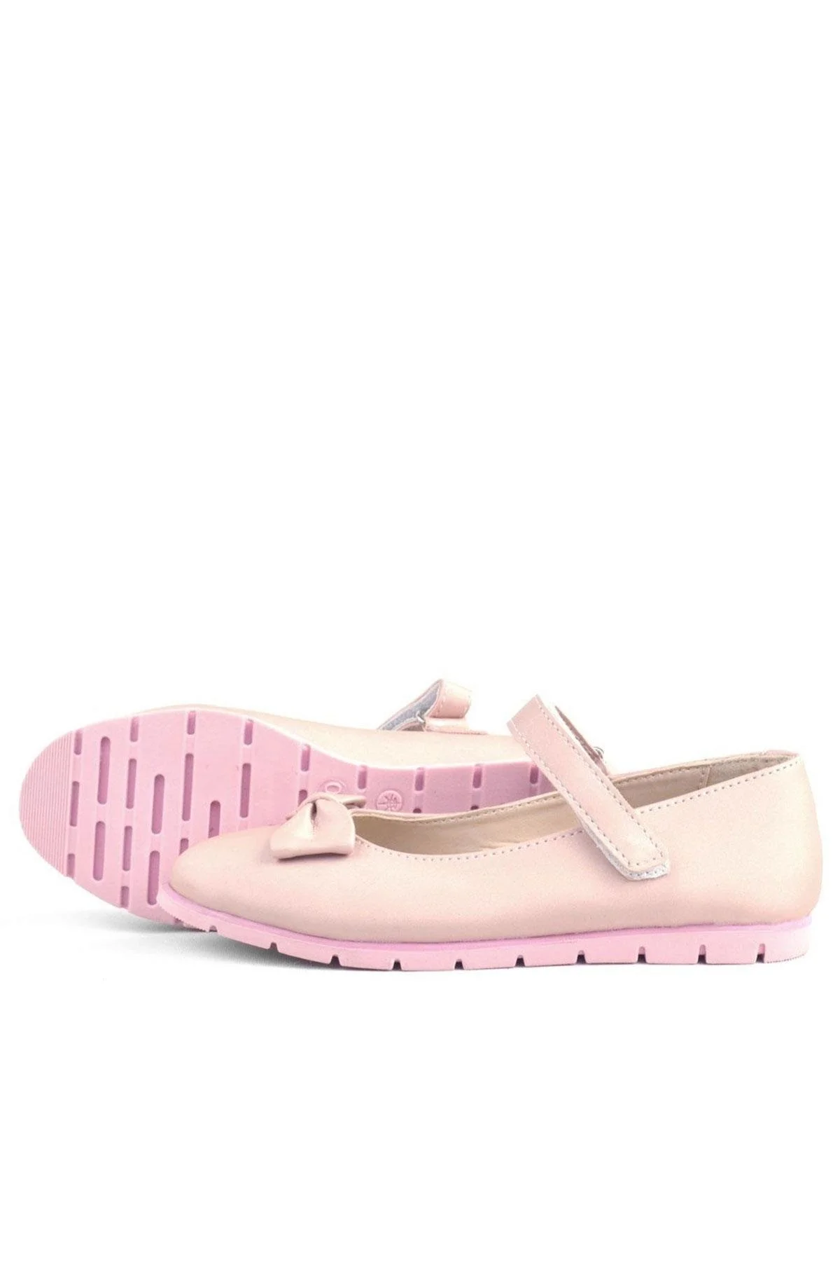 Rakerplus Pudra Fiyonklu Cırtlı Kız Çocuk Babet